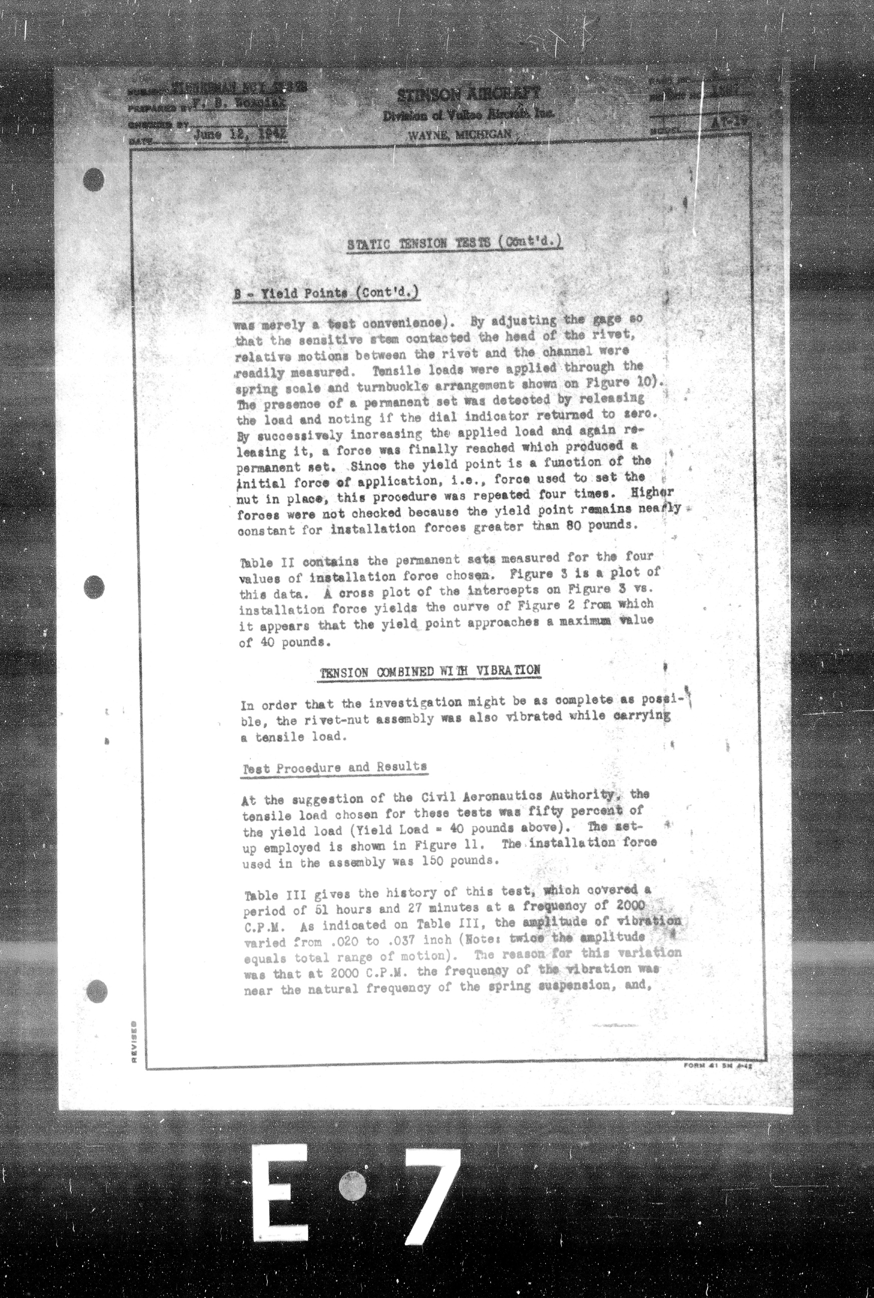 Sample page 6 from AirCorps Library document: Static and Vibration Tests of Tinnerman Speed Nuts