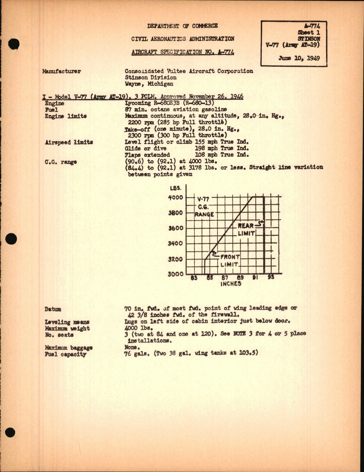 Sample page 1 from AirCorps Library document: V-77 and AT-19