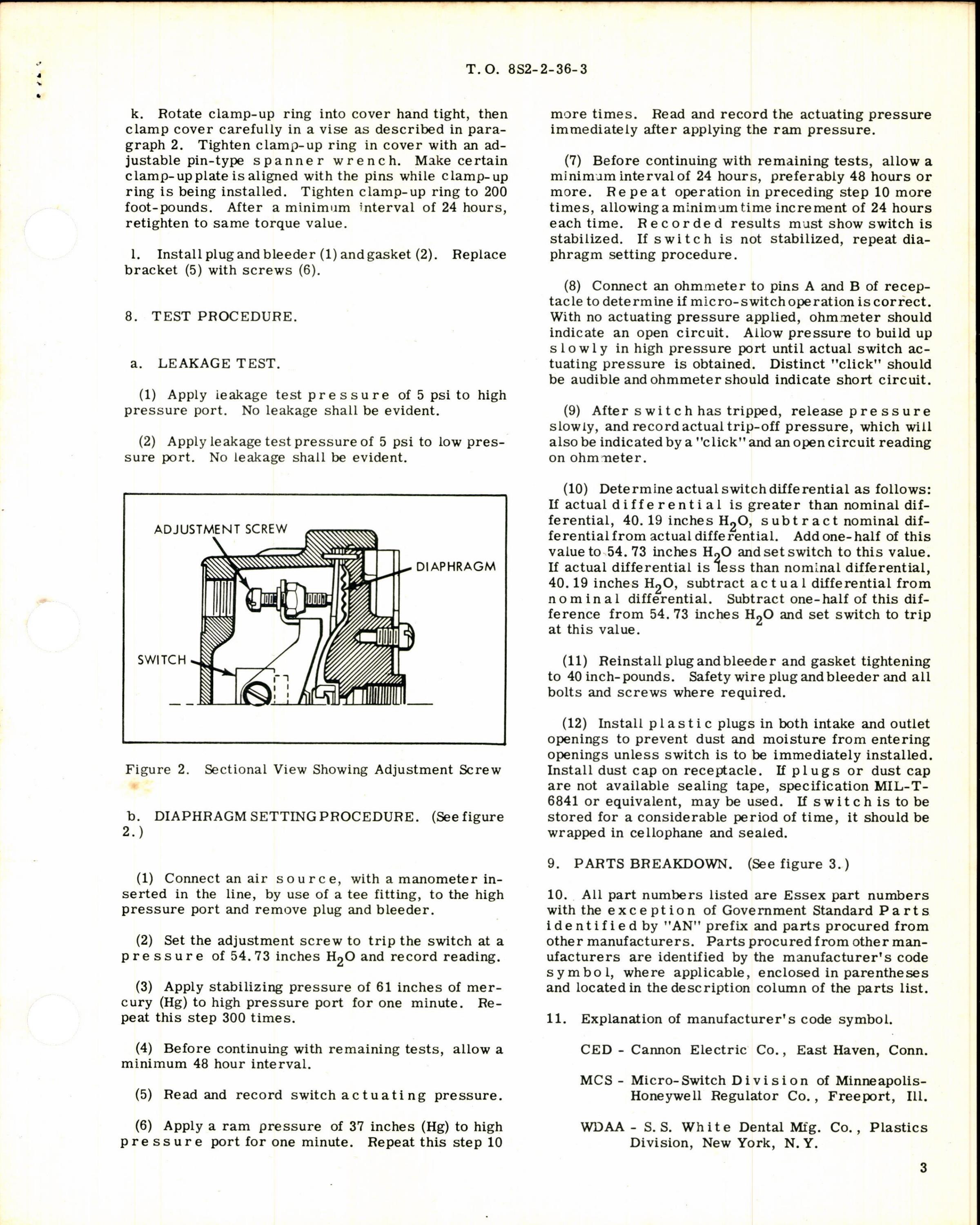Sample page 3 from AirCorps Library document: Differential Pressure Switch 69000-3