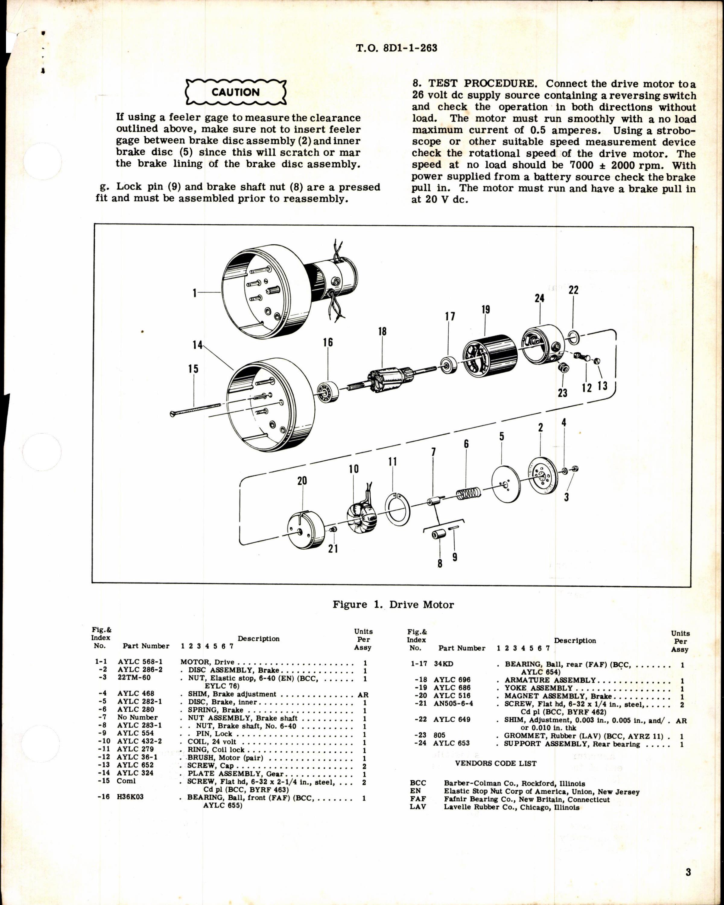 Sample page 3 from AirCorps Library document: Overhaul Instructions with Parts Breakdown for Drive Motor AYLC 568-1