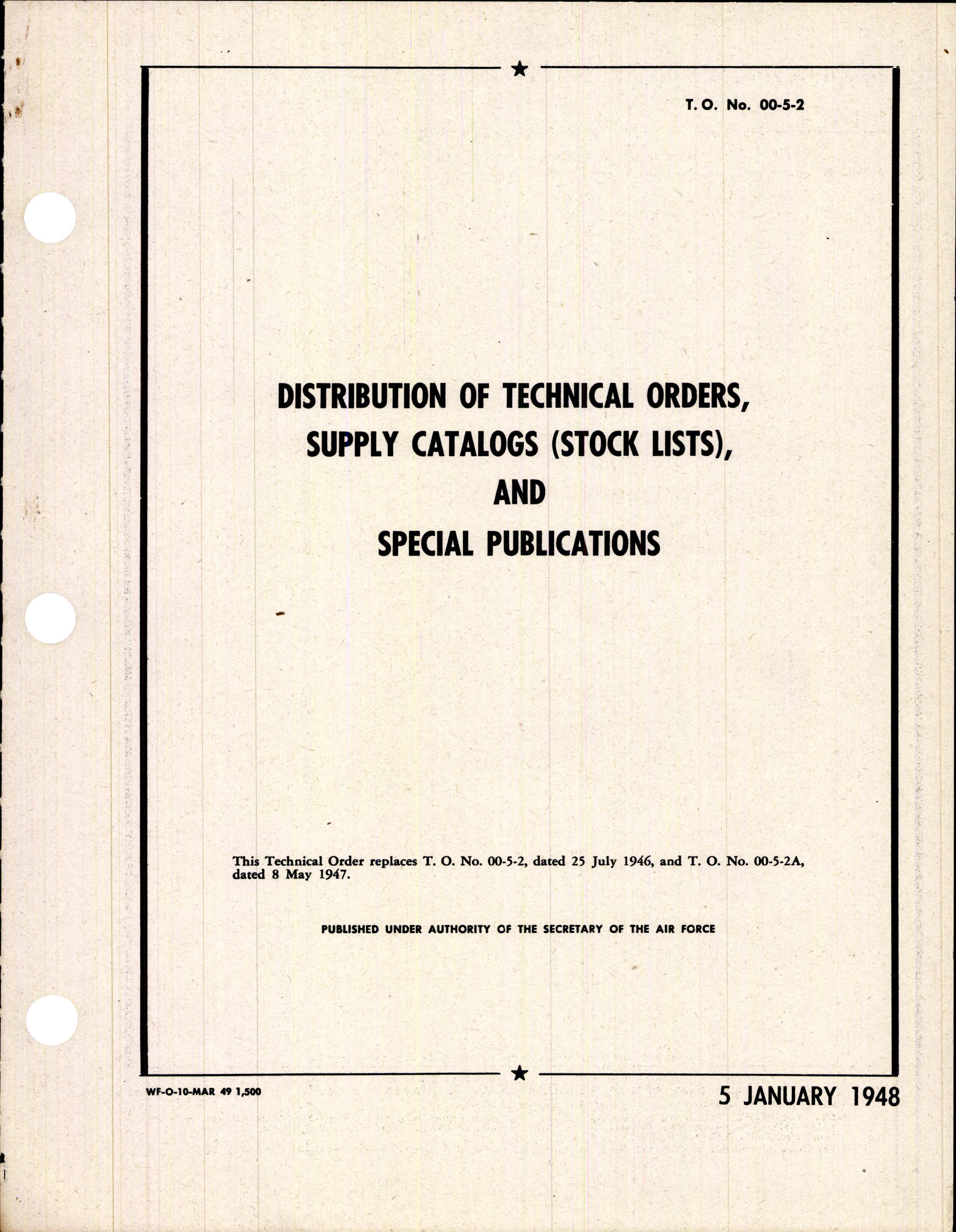 Sample page 1 from AirCorps Library document: Supply Catalogs (Stock List) and Special Publications