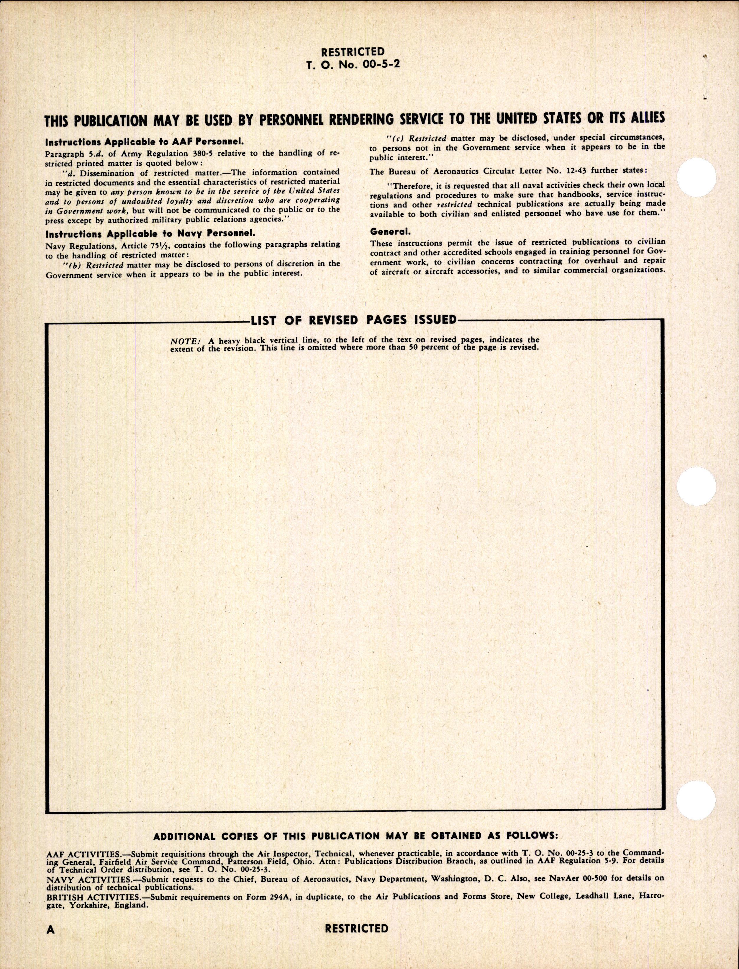 Sample page 2 from AirCorps Library document: Distribution of Technical Publications