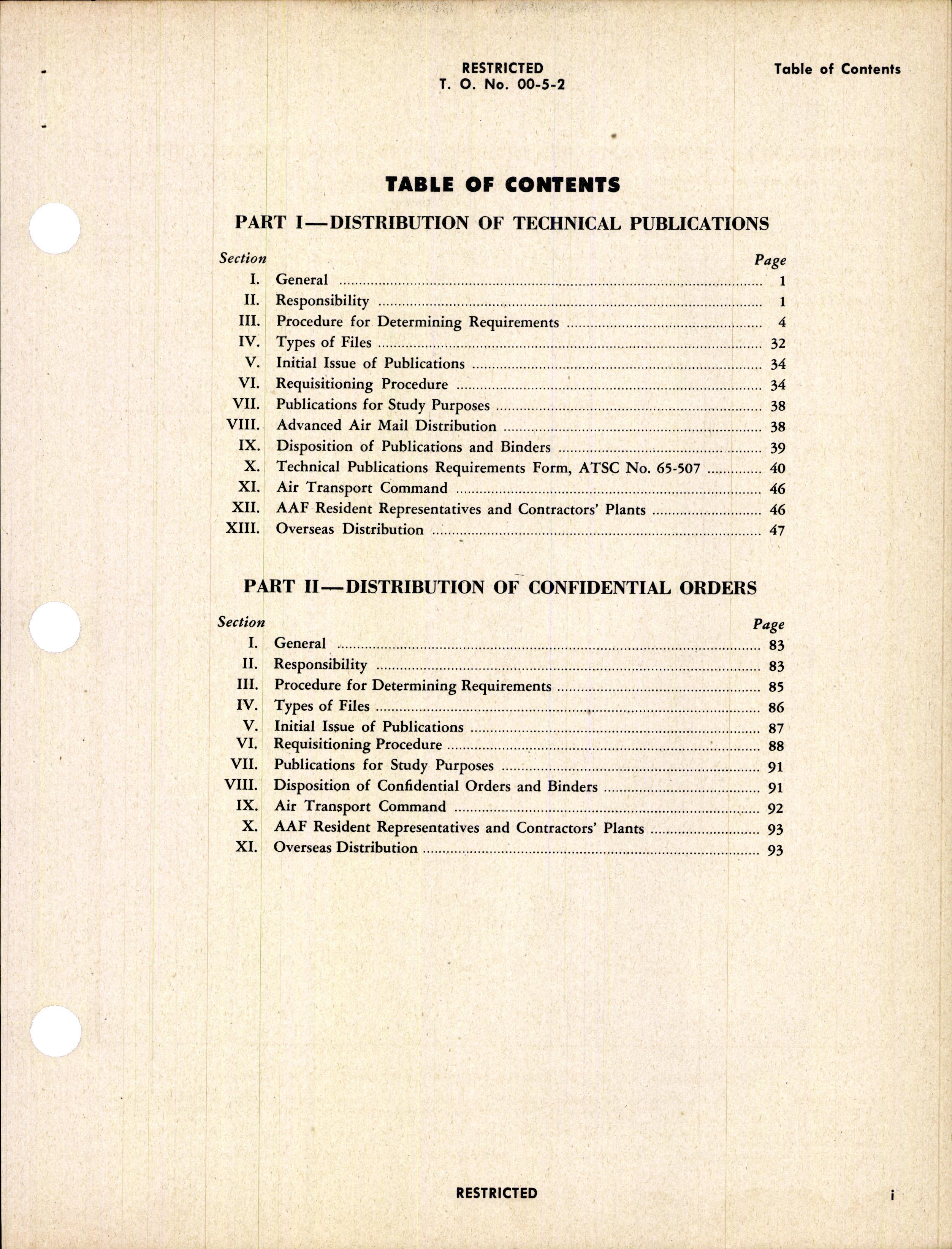 Sample page 3 from AirCorps Library document: Distribution of Technical Publications