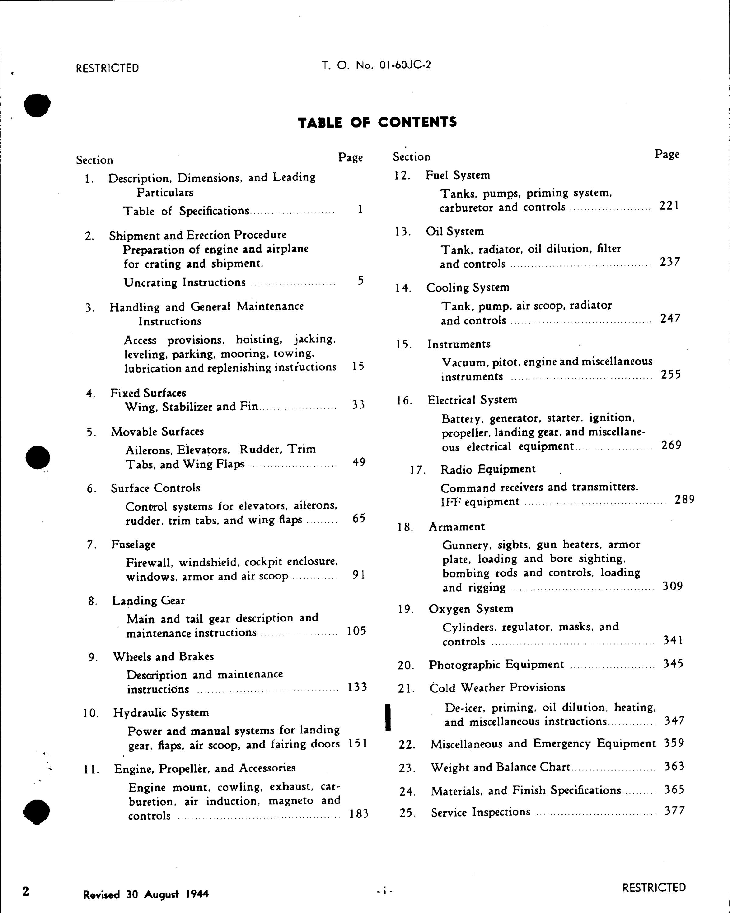 Sample page 3 from AirCorps Library document: Erection and Maintenance Instructions for P-51A Series