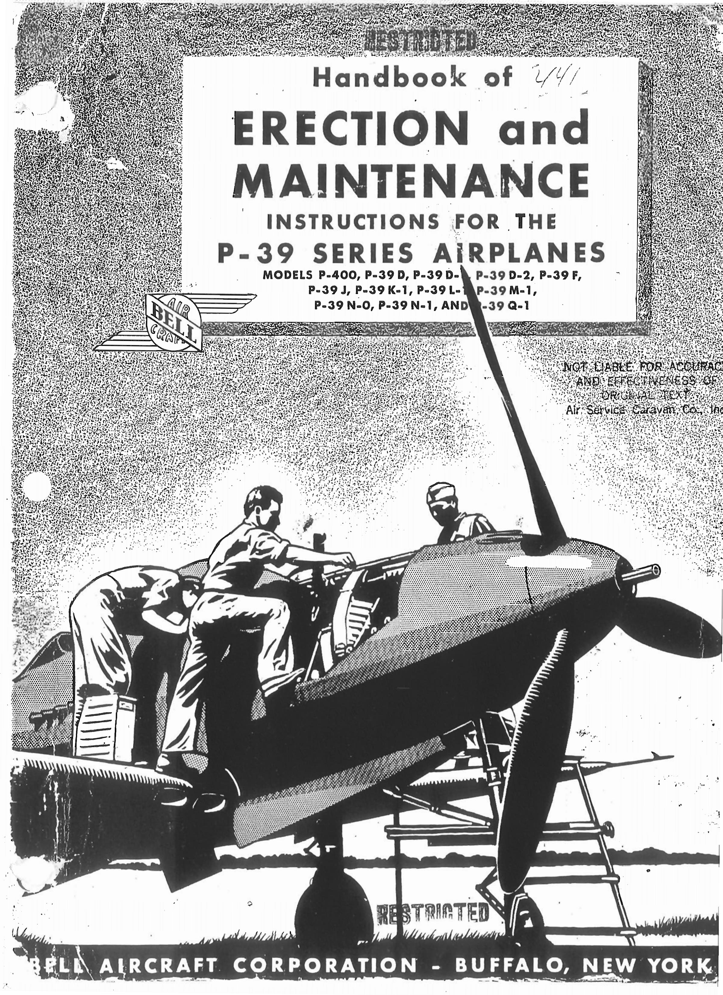 Sample page 2 from AirCorps Library document: Erection and Maintenance Instructions for the P-39 Series
