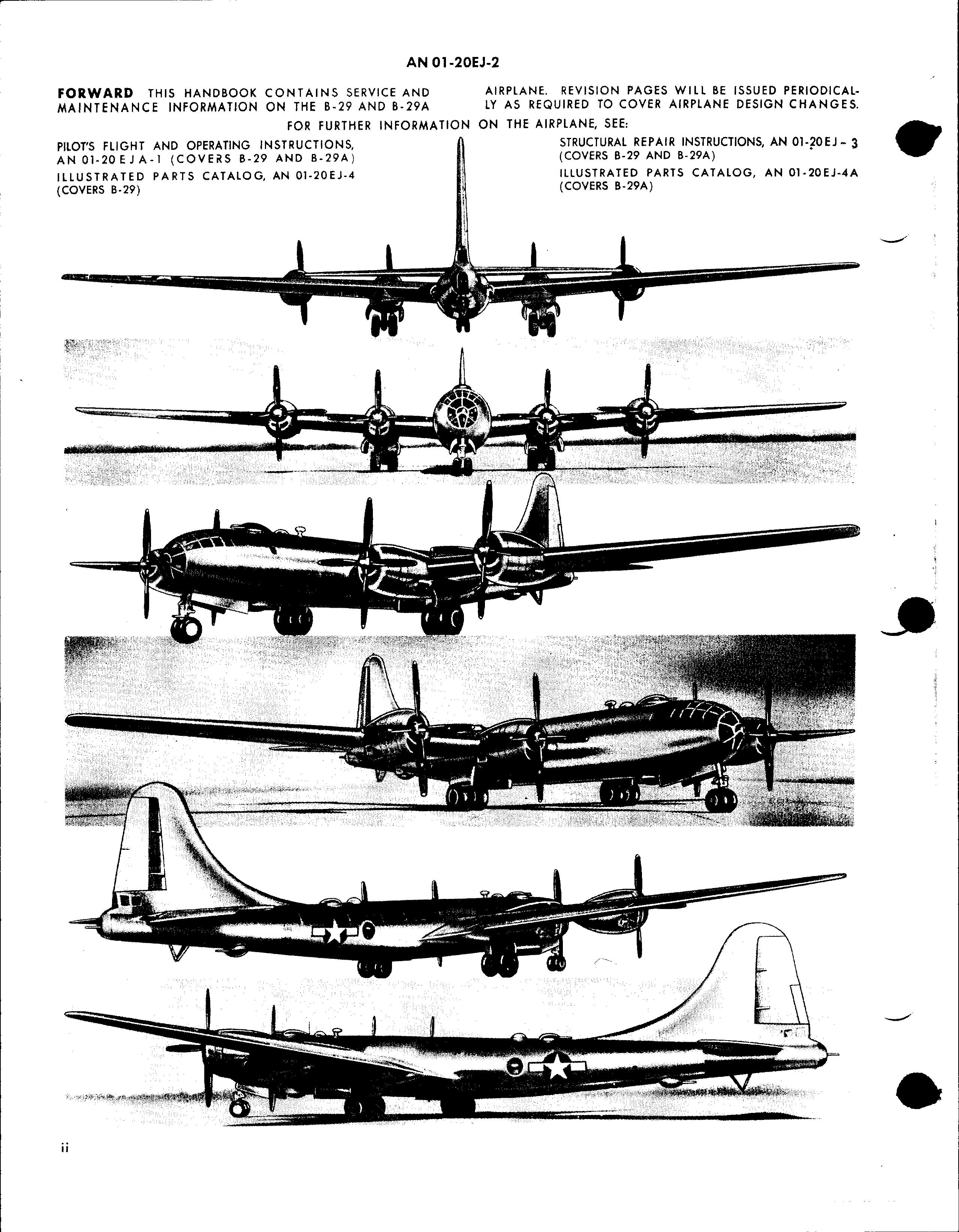 Sample page 4 from AirCorps Library document: Erection and Maintenance Instructions for the B-29 and B-29A