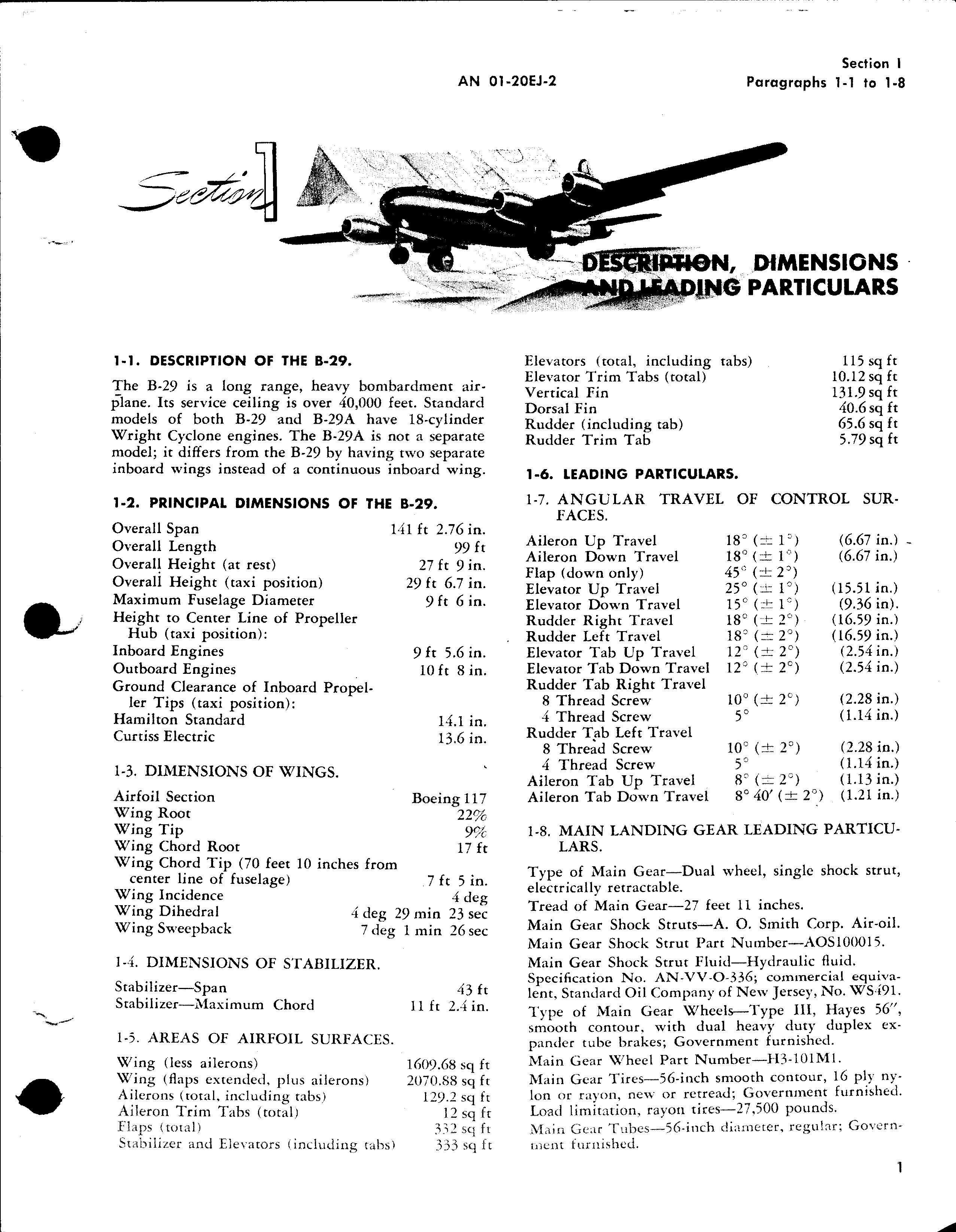 Sample page 5 from AirCorps Library document: Erection and Maintenance Instructions for the B-29 and B-29A