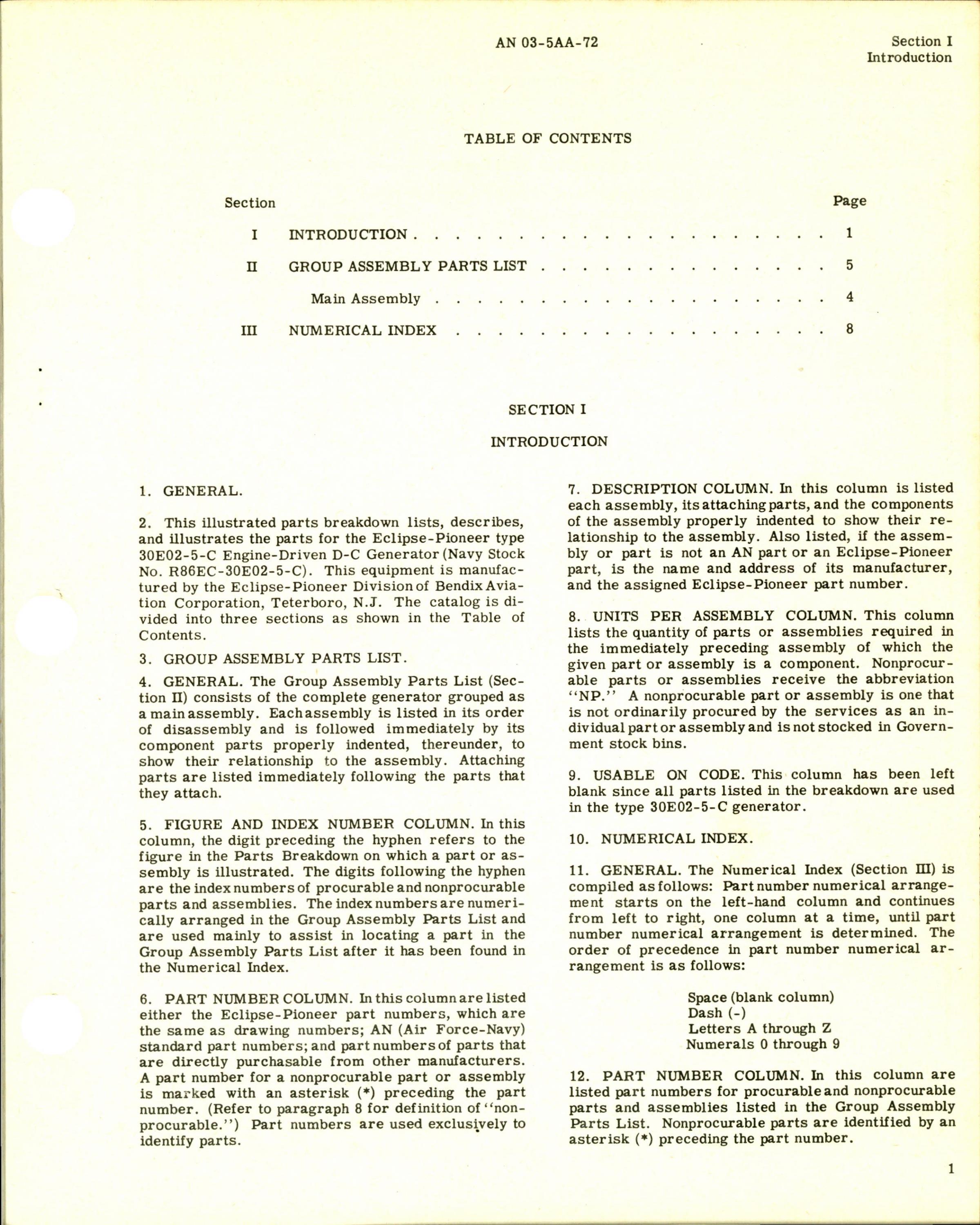 Sample page 3 from AirCorps Library document: Illustrated Parts Breakdown Engine-Driven D-C Generator