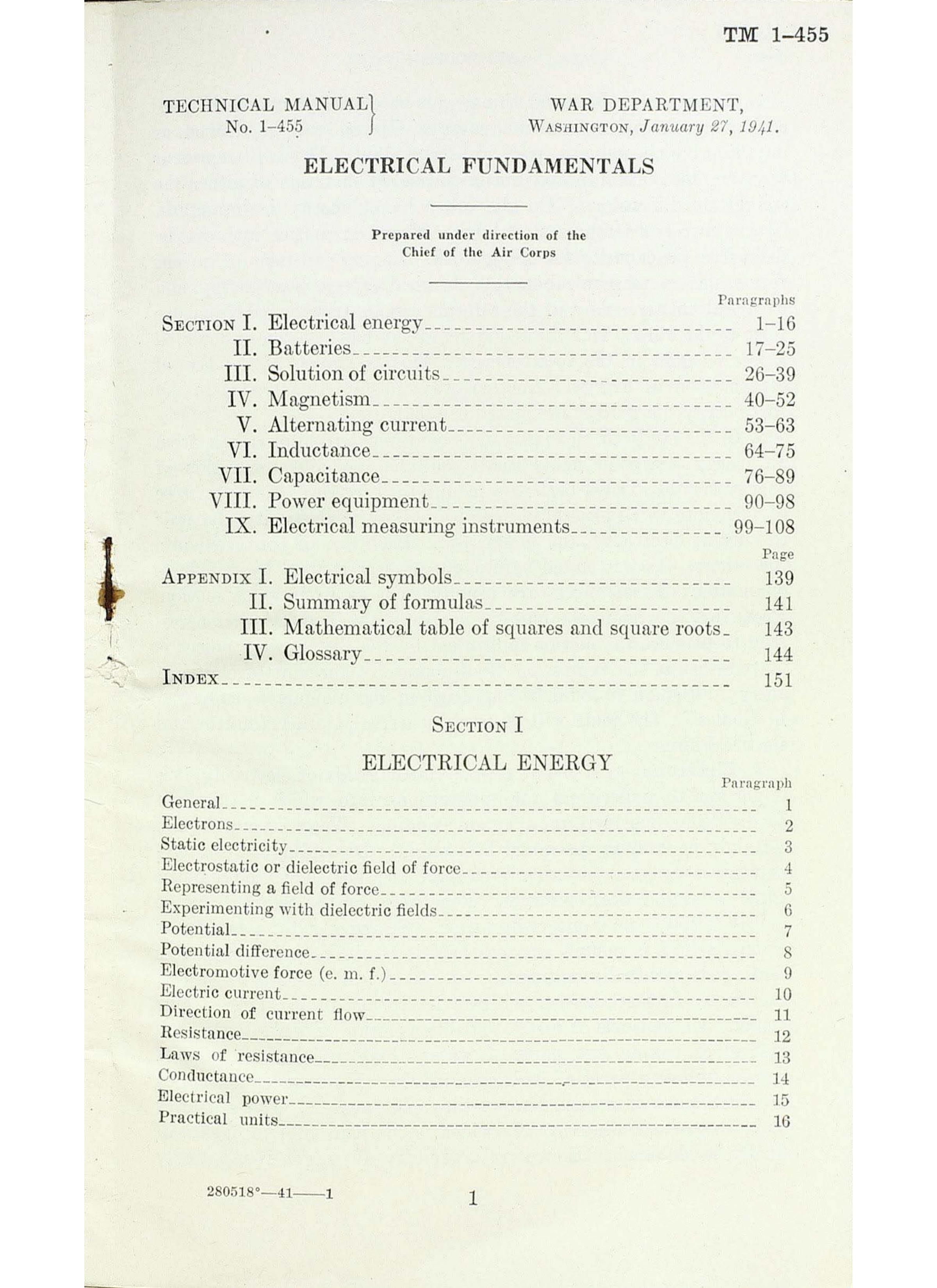 Sample page 2 from AirCorps Library document: Electrical Fundamentals - War Department Technical Manual 