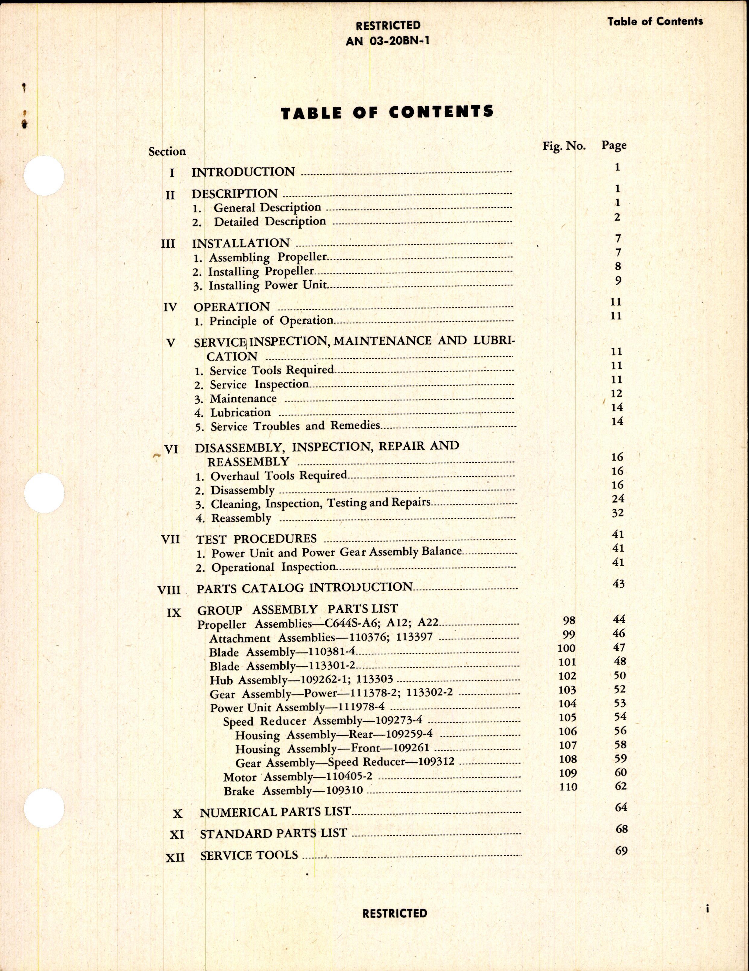 Sample page 3 from AirCorps Library document: Model C644S-A Electric Propeller - Hollow Steel Blades