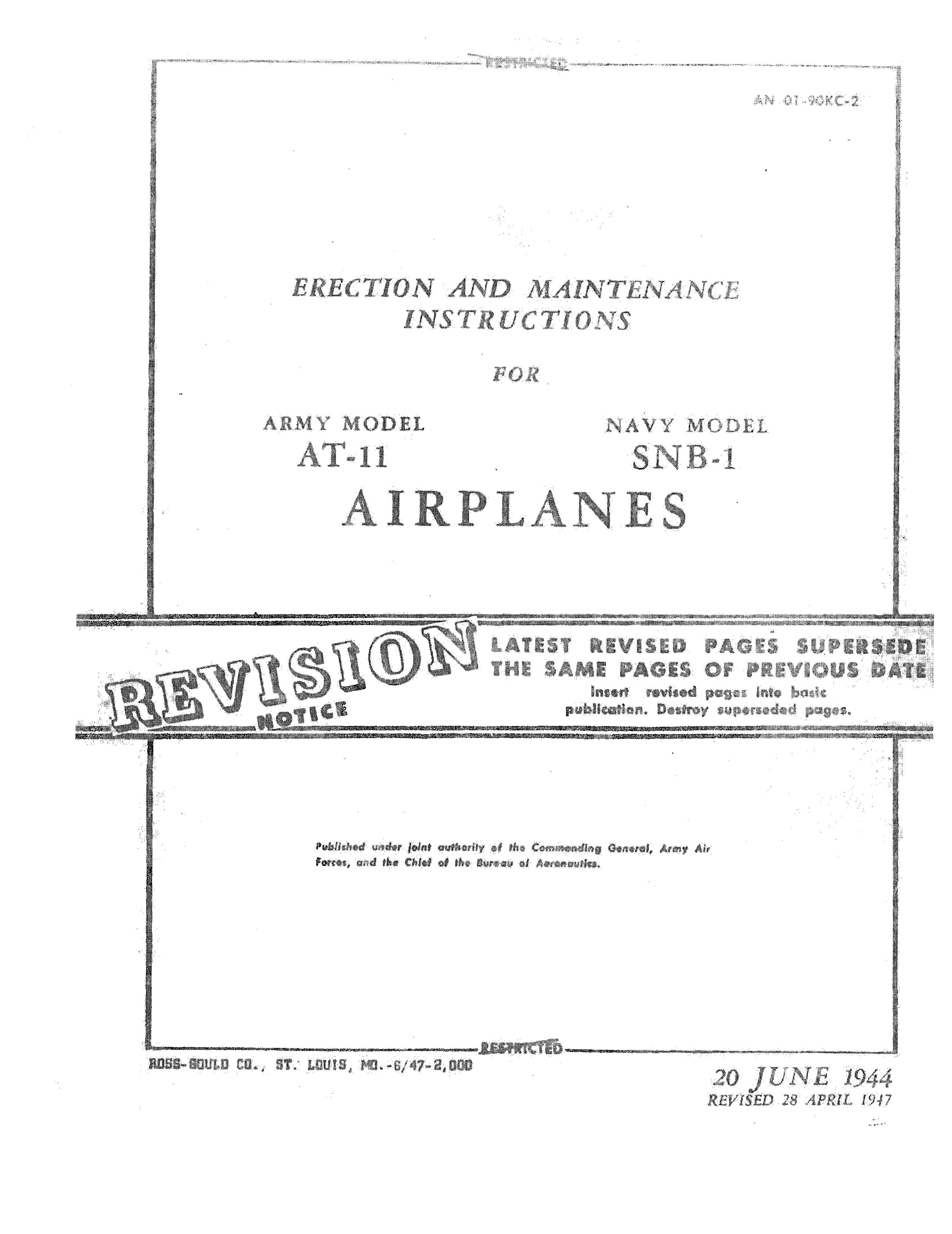 Sample page 1 from AirCorps Library document: Erection & Maintenance - AT-11