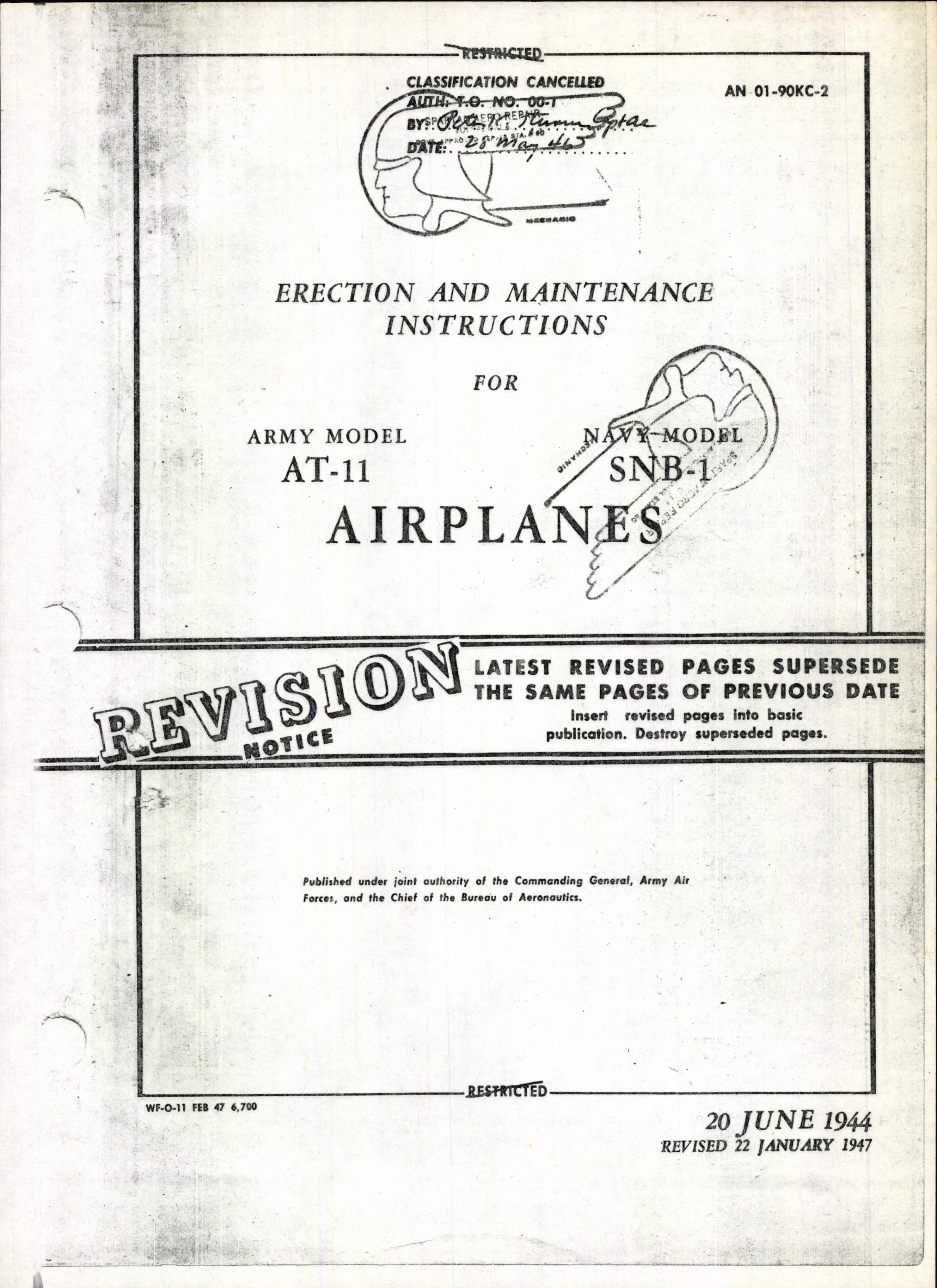 Sample page 1 from AirCorps Library document: Erection and Maintenance Instructions - AT-11 