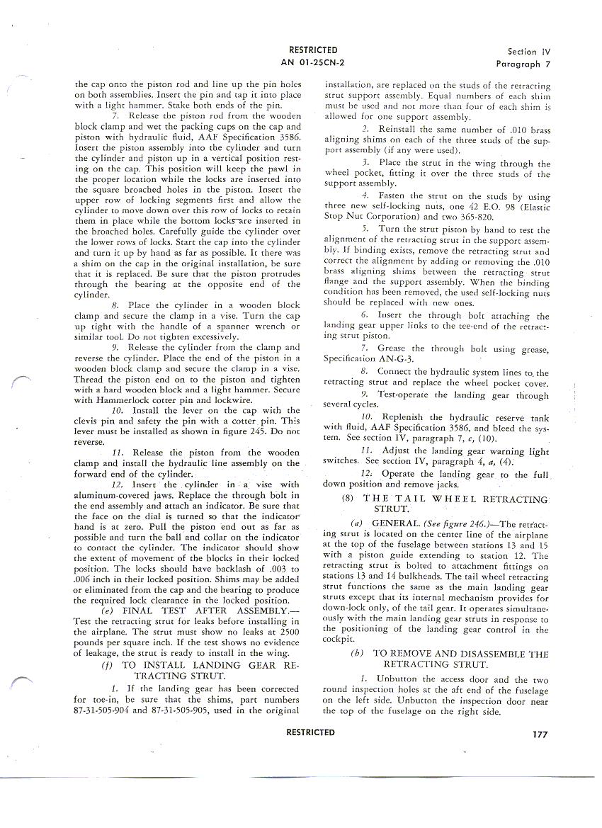 Sample page 187 from AirCorps Library document: Erection & Maintenance - P-40N