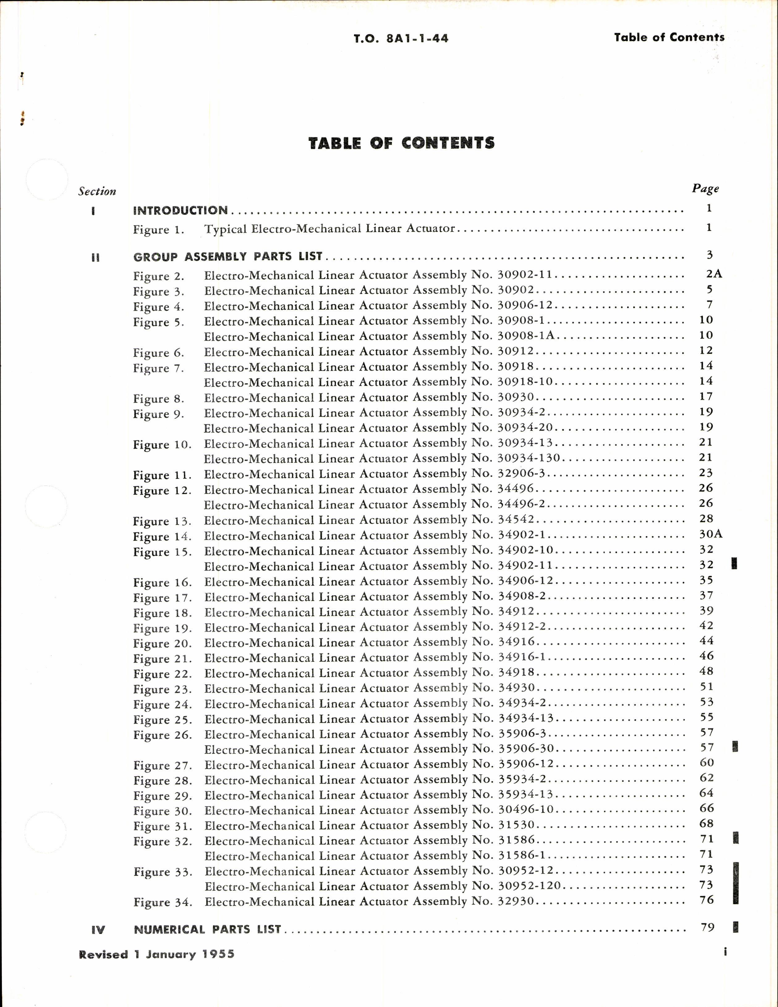 Sample page 3 from AirCorps Library document: Parts Catalog for Electro-Mechanical Linear Actuators