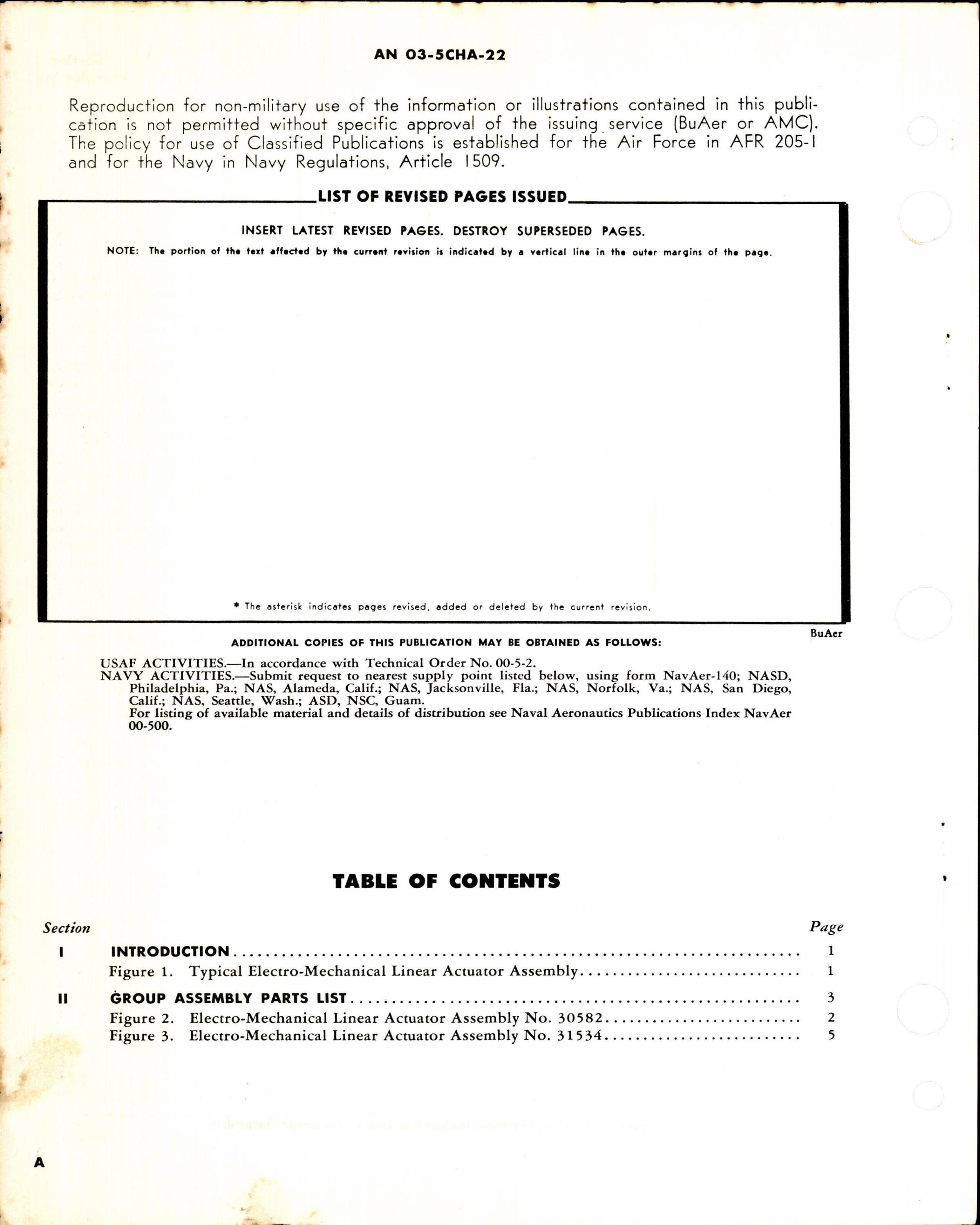 Sample page 2 from AirCorps Library document: Parts Catalog for Electro-Mechanical Linear Actuators