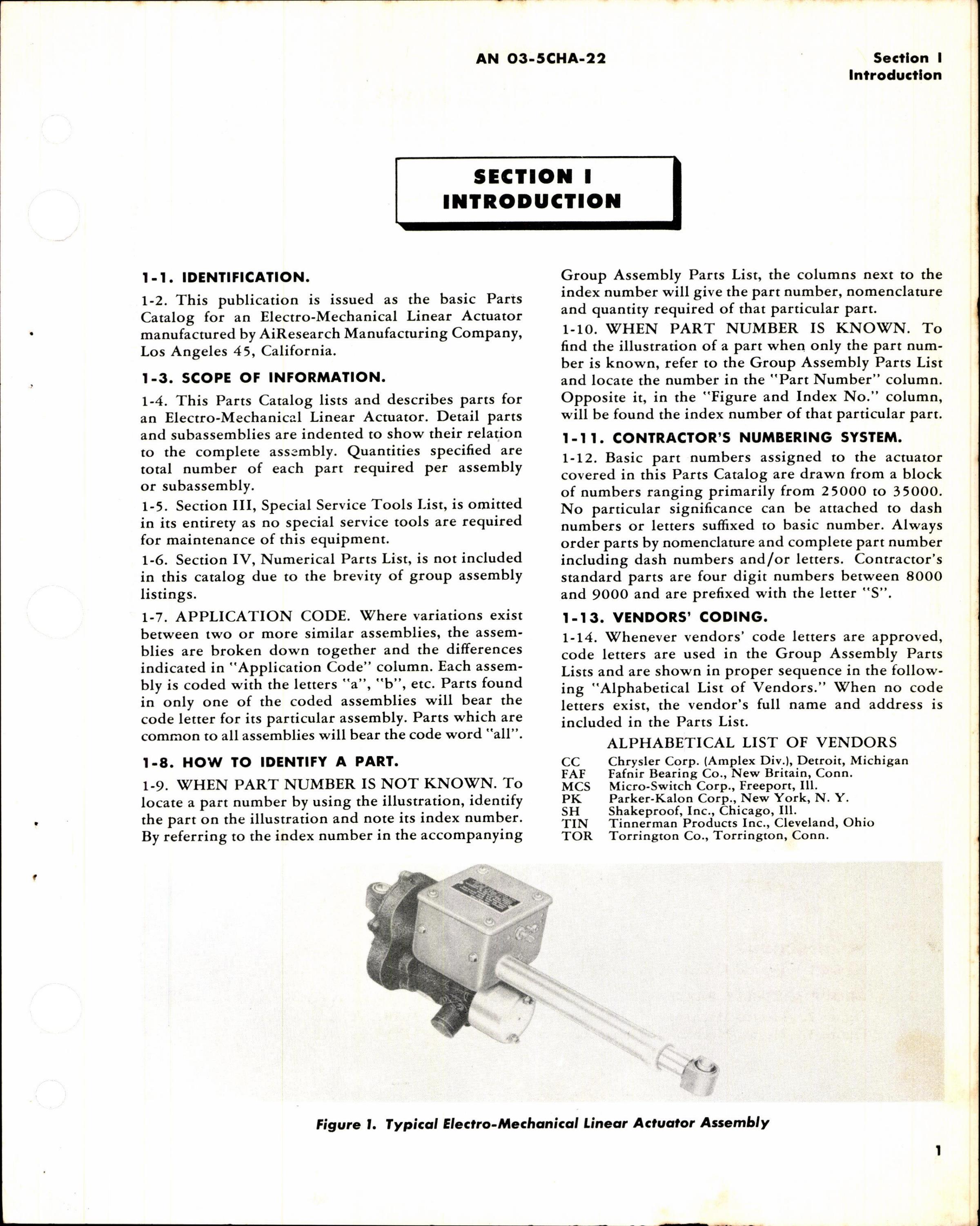Sample page 3 from AirCorps Library document: Parts Catalog for Electro-Mechanical Linear Actuators