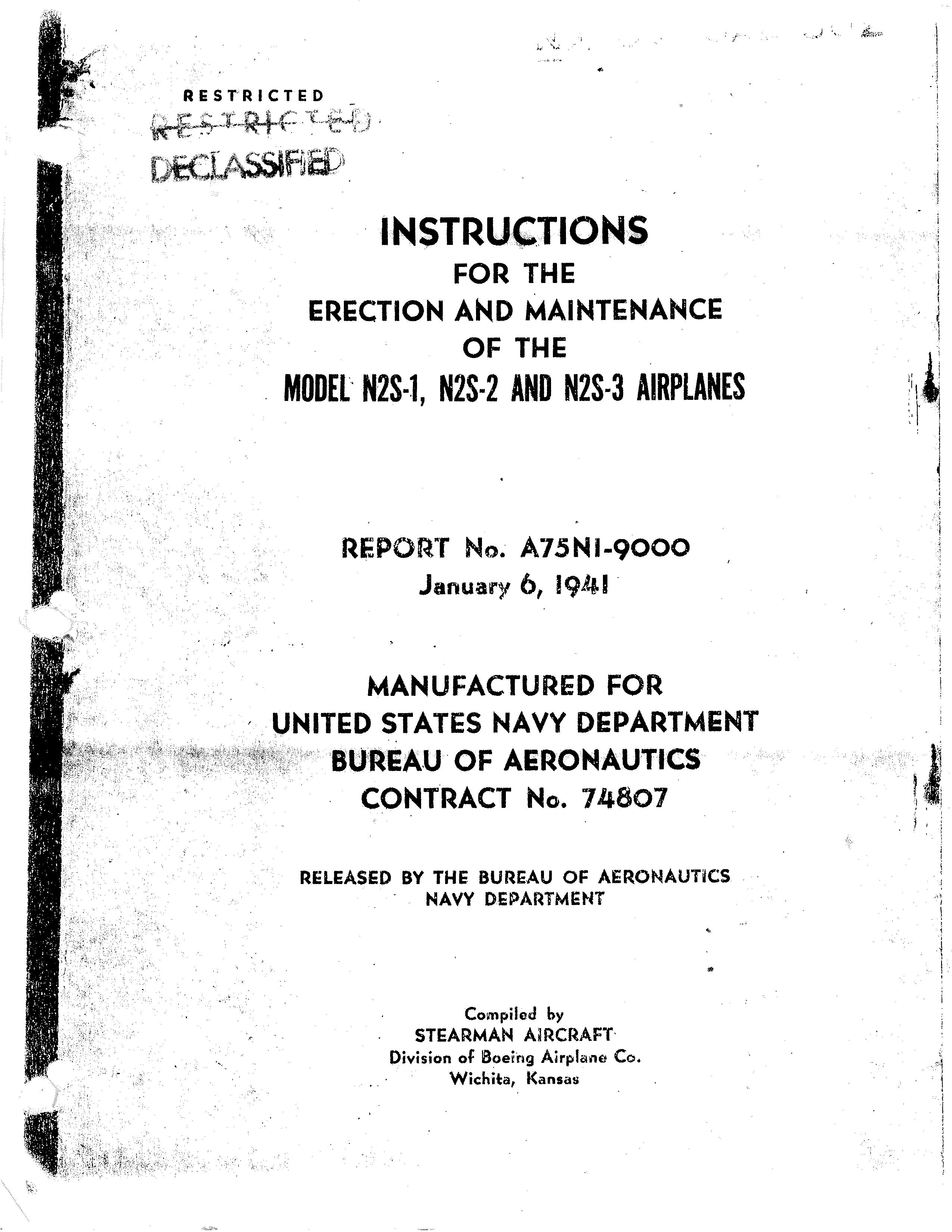 Sample page 1 from AirCorps Library document: Erection & Maintenance Manual - N2S Airplanes
