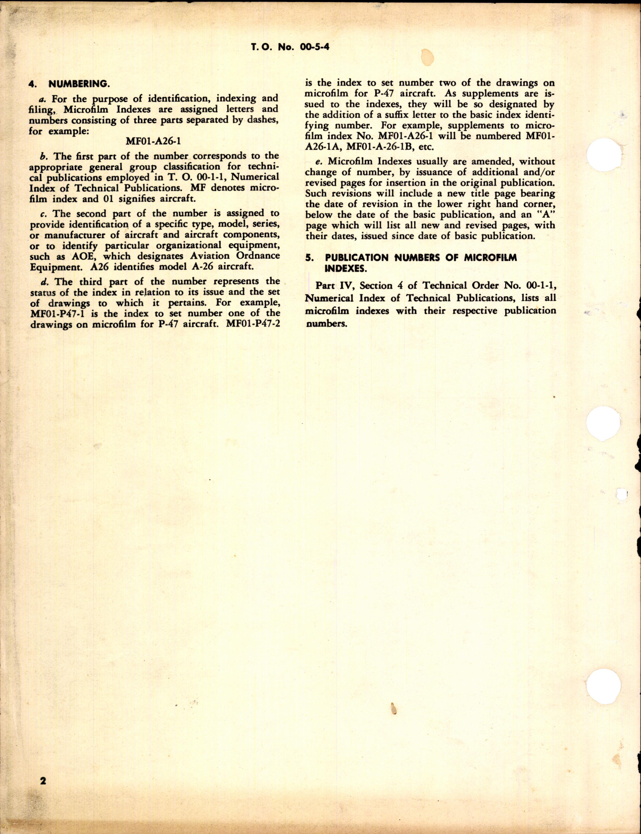 Sample page 2 from AirCorps Library document: Distribution and Numbering System for Microfilm Indexes