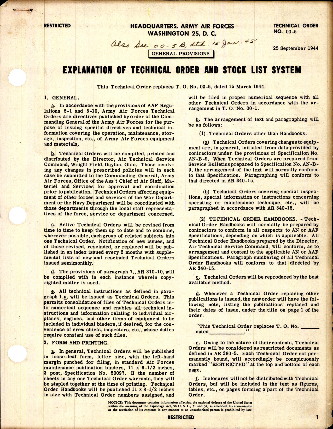 Sample page 1 from AirCorps Library document: Explanation of Technical Order and Stock List System