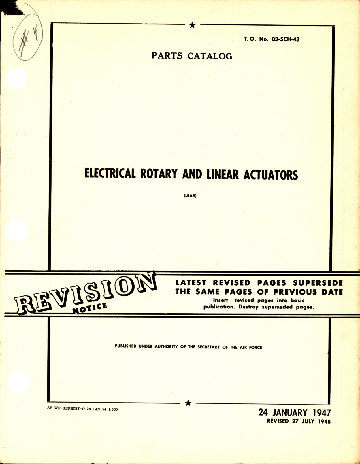Sample page 1 from AirCorps Library document: Parts Catalog for Electrical Rotary and Linear Actuators