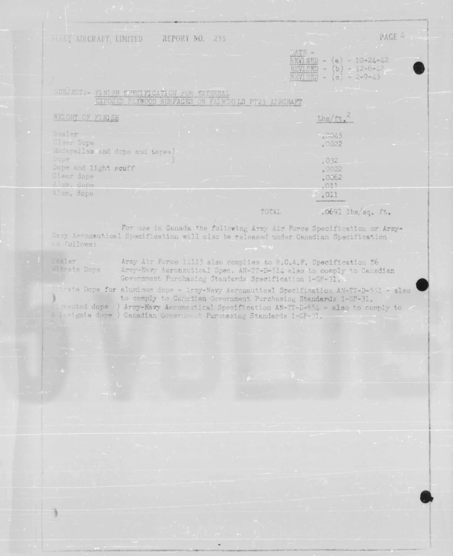 Sample page 5 from AirCorps Library document: Fleet Finish for External Exposed Surfaces of Plywood for Fairchild PT-23 Airplanes