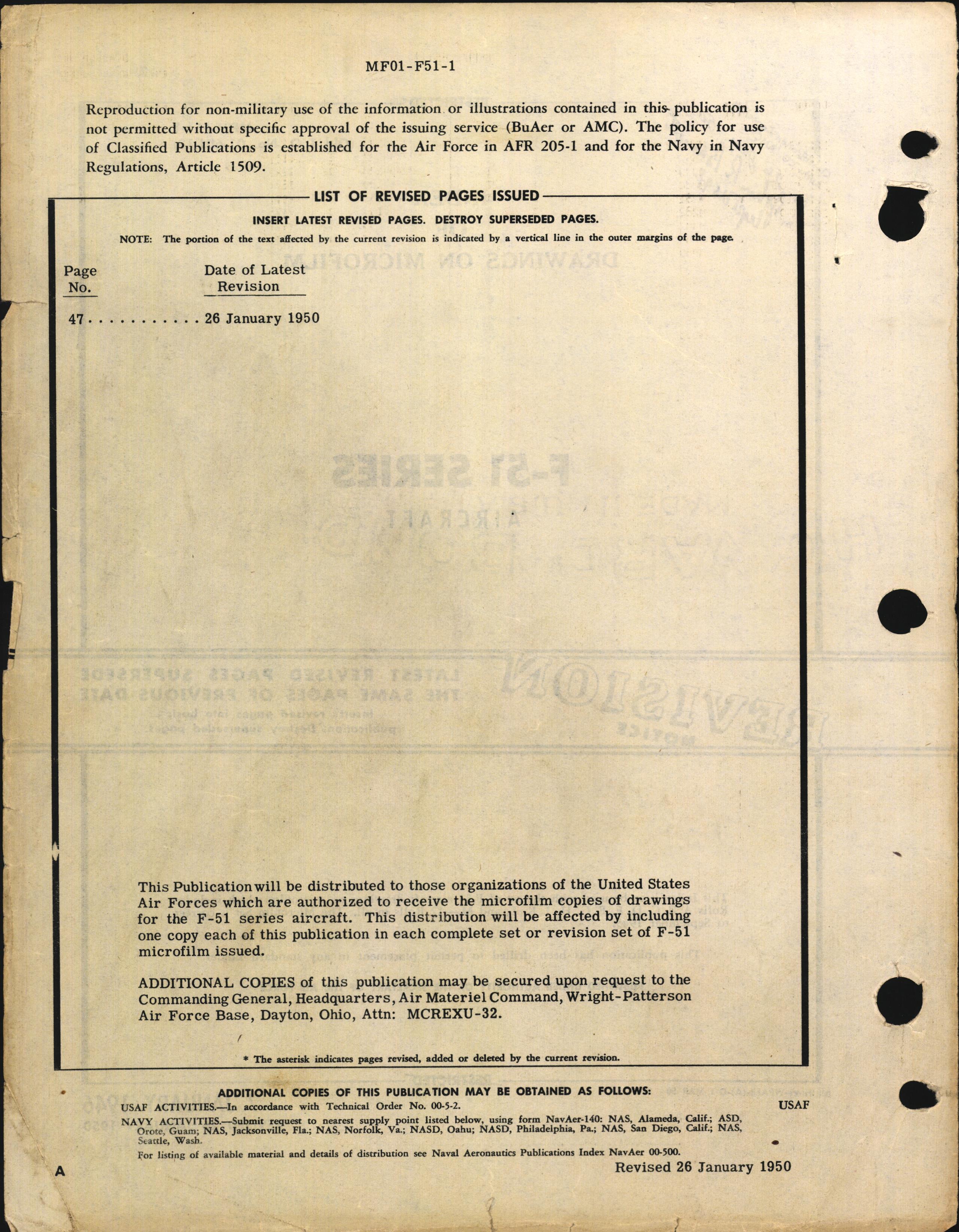 Sample page 2 from AirCorps Library document: Index of Drawings on Microfilm for P-51 Series Aircraft