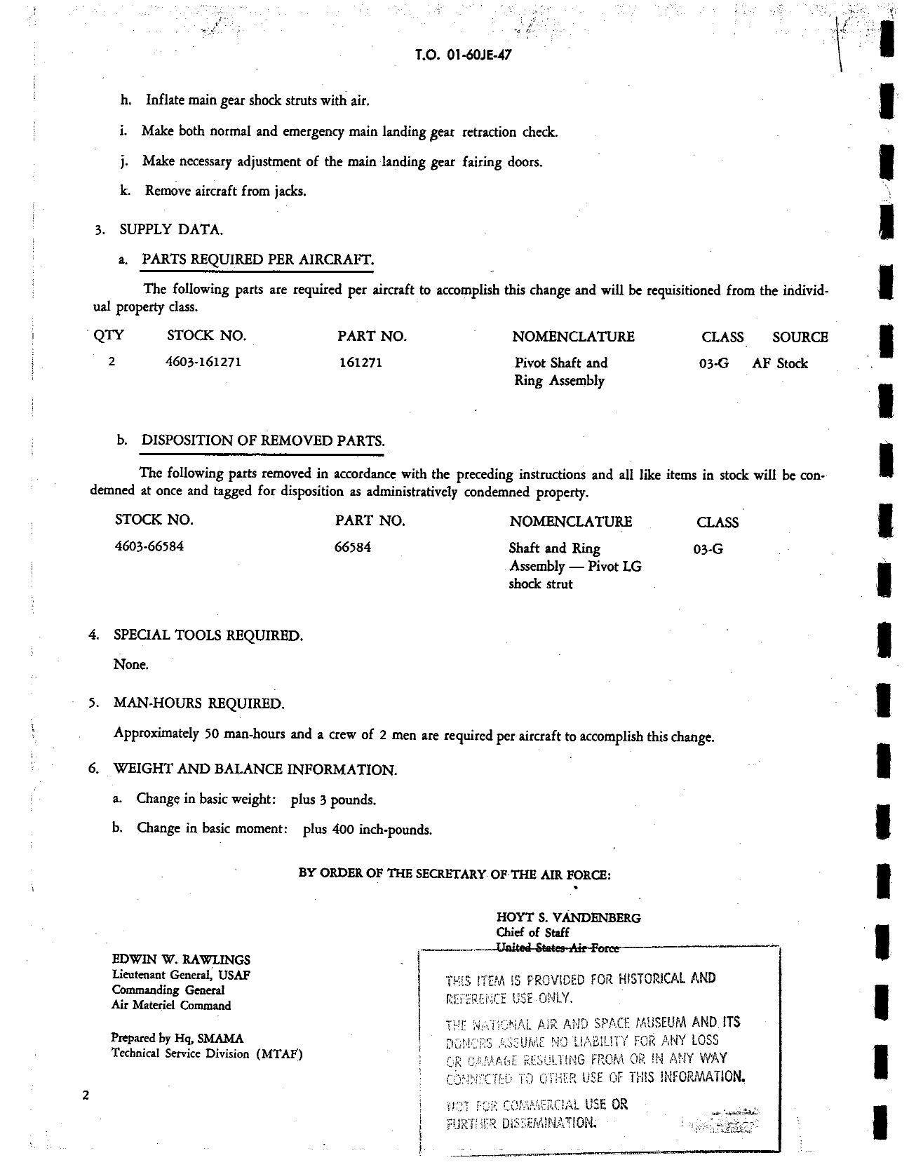 Sample page 2 from AirCorps Library document: Inspection and Replacement Main Landing Gear Pivot Shaft Ring Assembly - F-51D