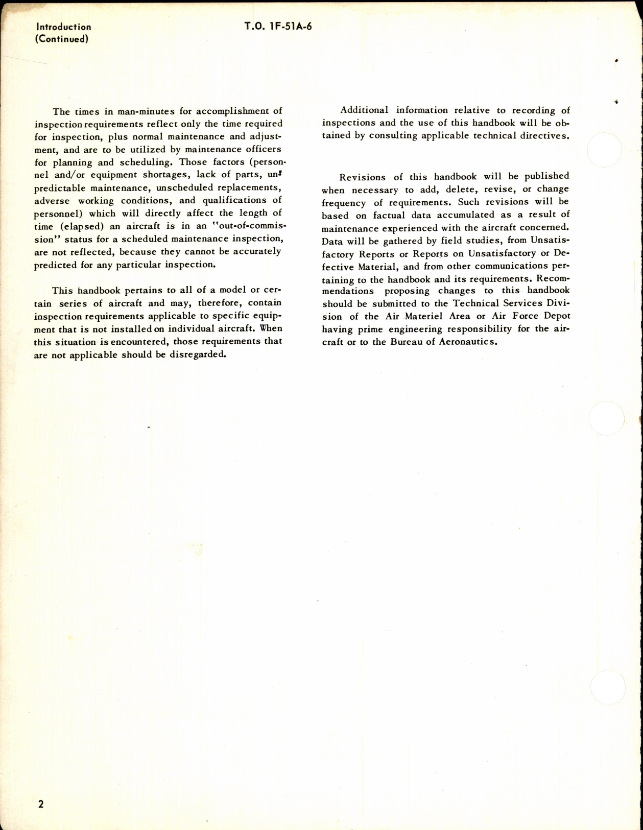 Sample page 4 from AirCorps Library document: T.O. No. 1F-51A-6, Inspection Requirements for USAF F-51 Series Aircraft, 1-July-1954