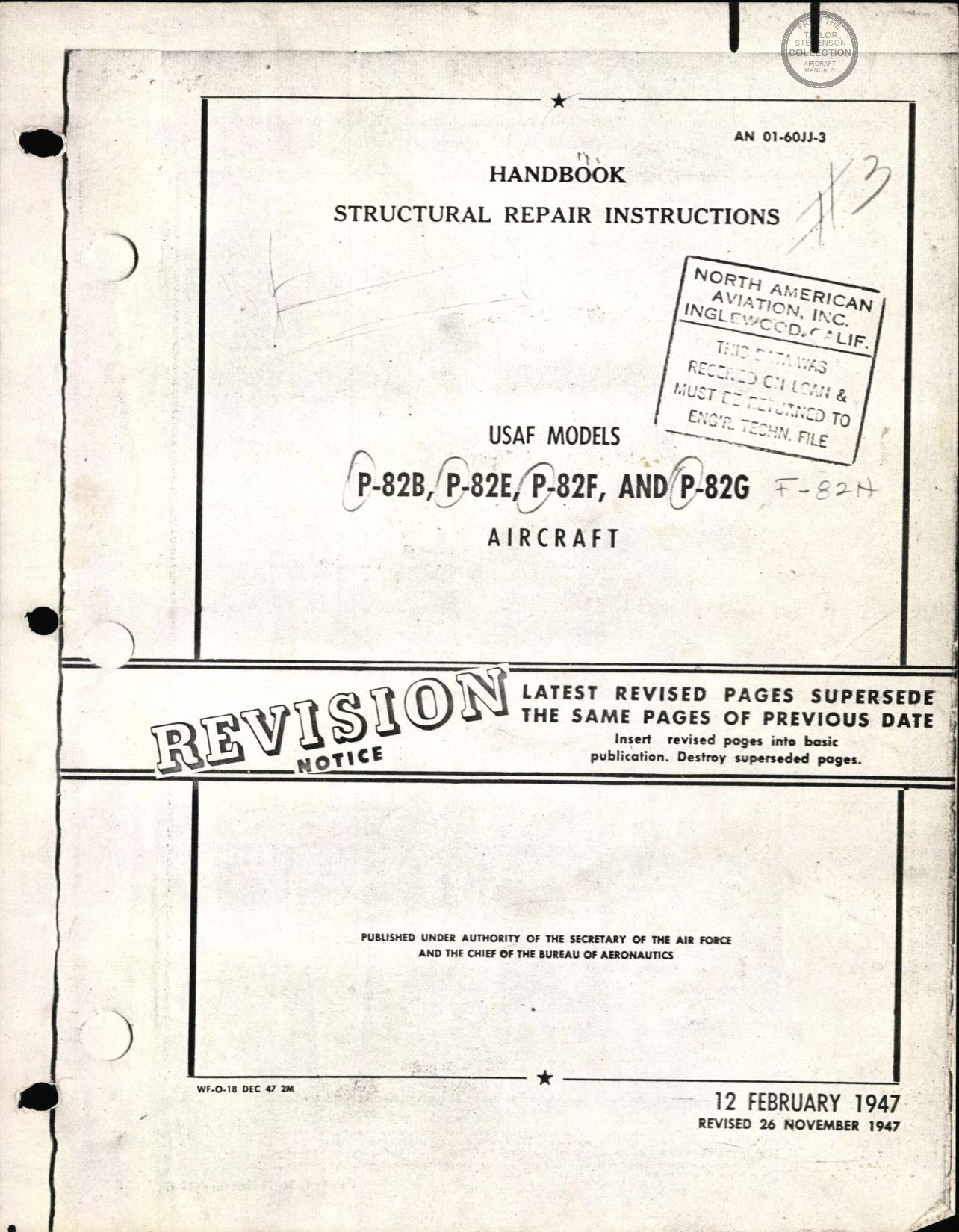 Sample page 1 from AirCorps Library document: Structural Repair Instructions for P-83B, P-83E, P-82F, and P-82G