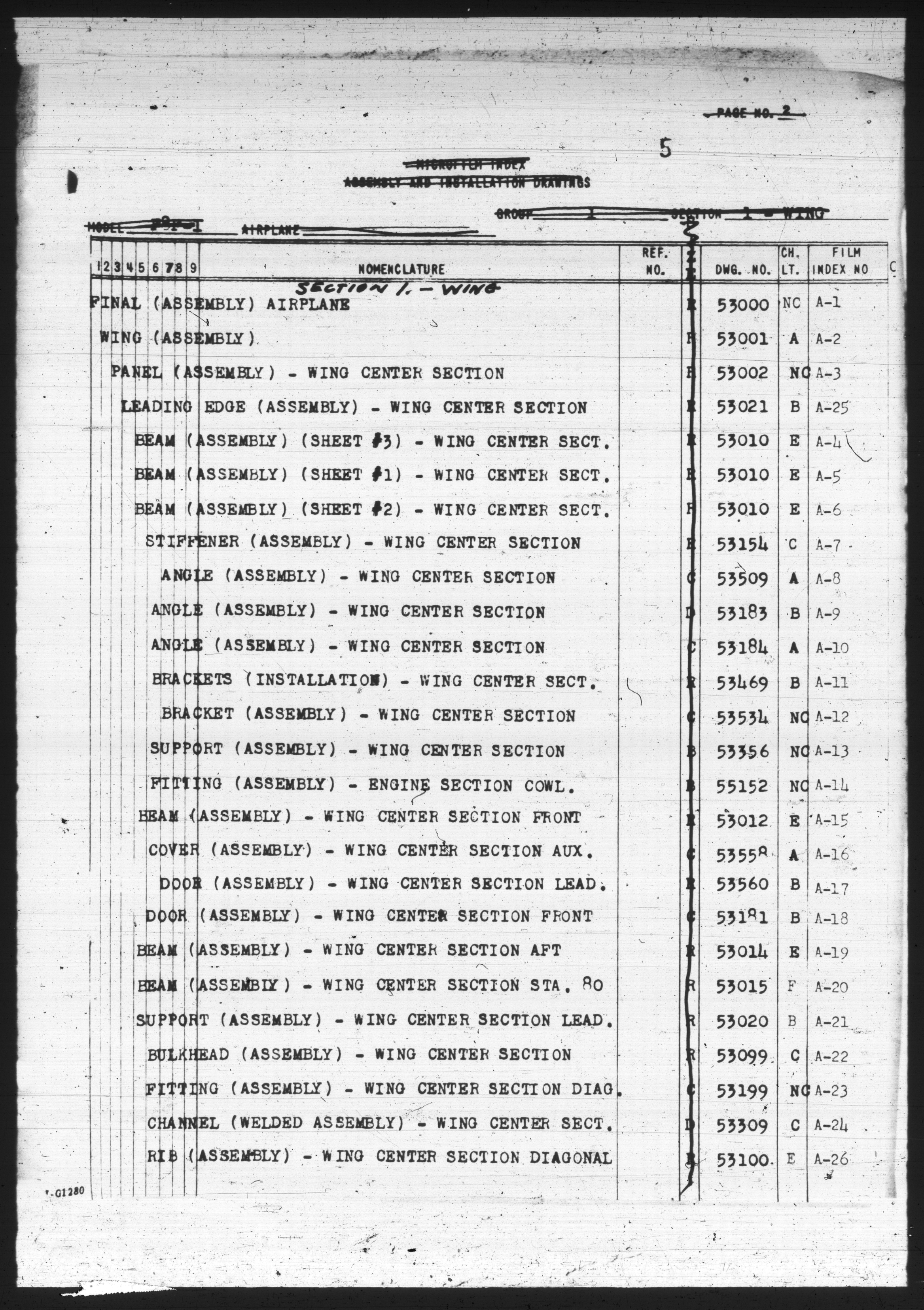 Sample page 4 from AirCorps Library document: Microfilm Index for F8F-1
