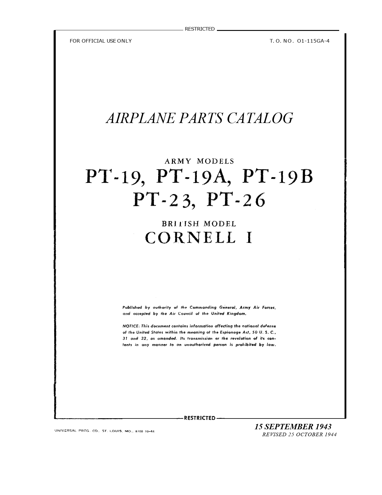 Sample page 2 from AirCorps Library document: Airplane Parts Catalog for PT-19, PT-19A, PT-19B, PT-23, PT-29