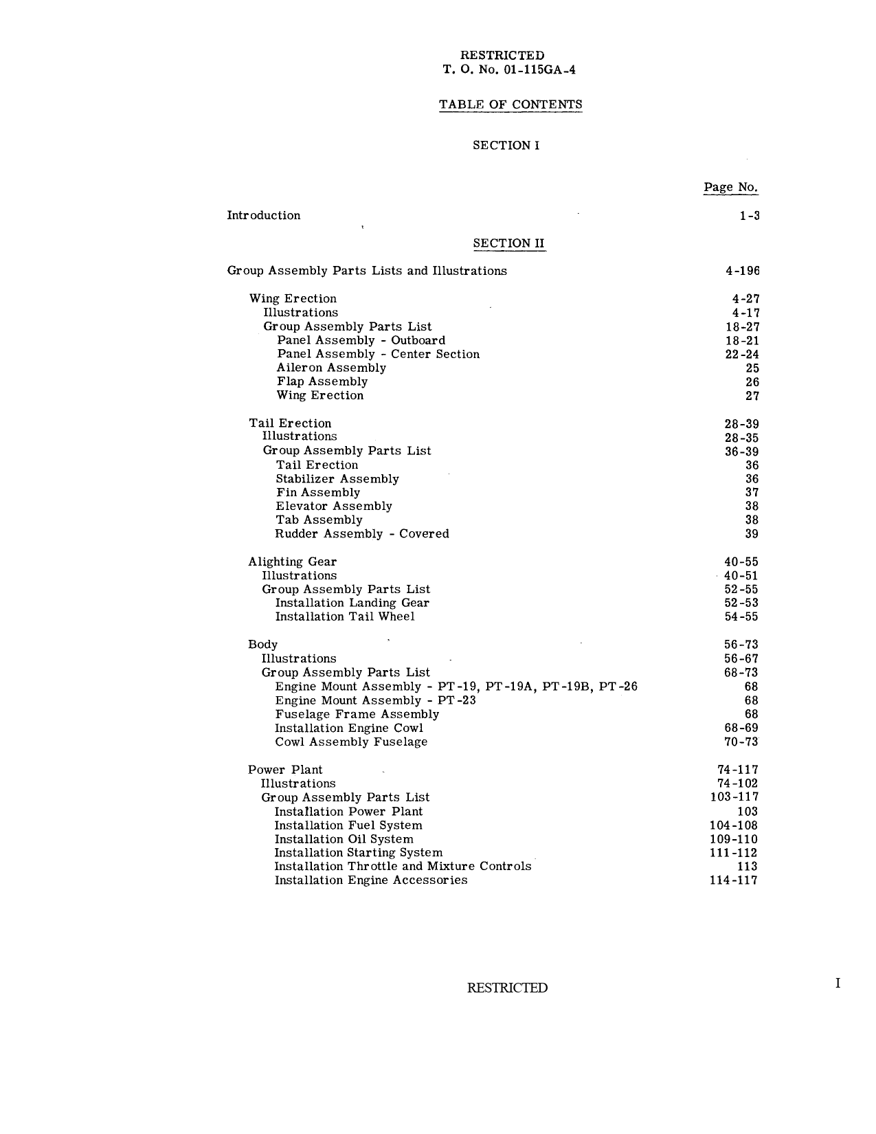 Sample page 4 from AirCorps Library document: Airplane Parts Catalog for PT-19, PT-19A, PT-19B, PT-23, PT-29