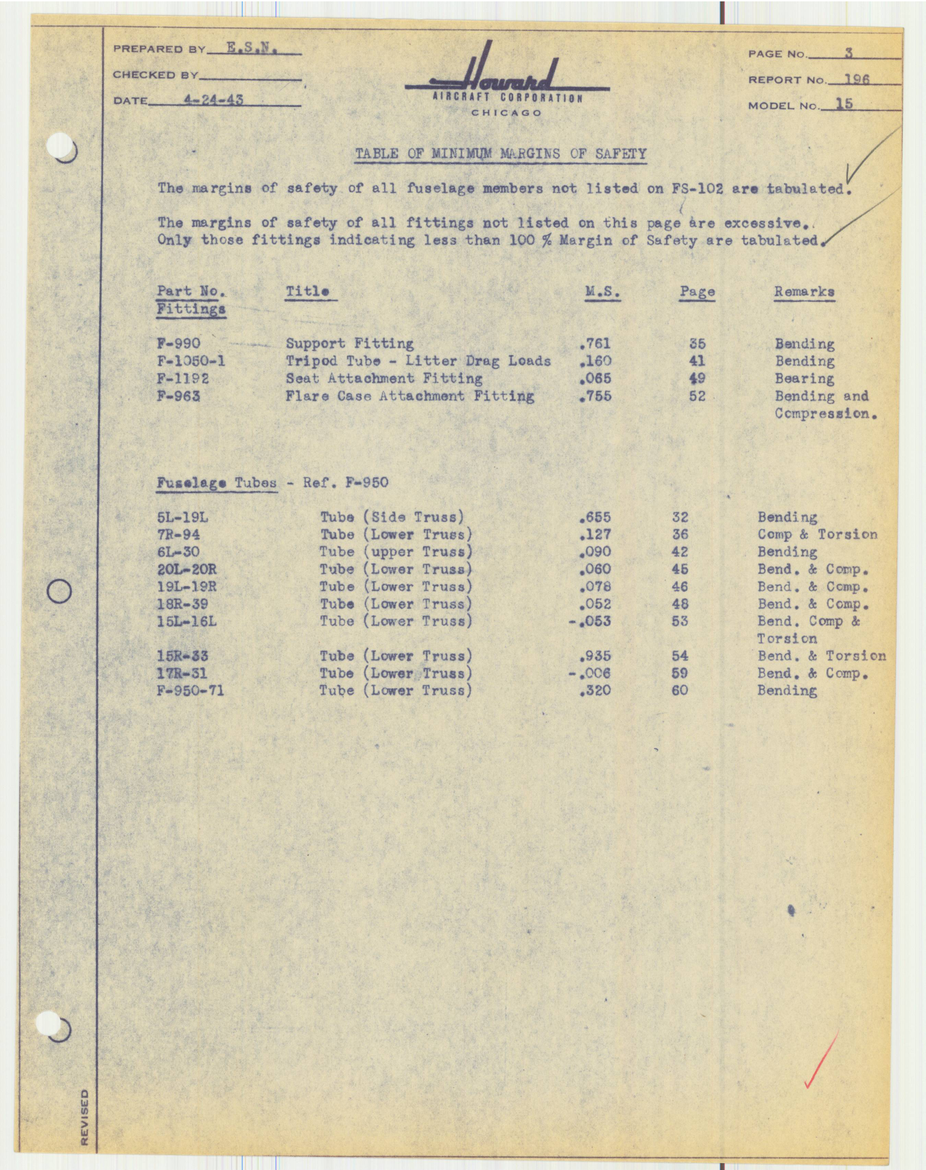 Sample page 5 from AirCorps Library document: Report 196, Fuselage Analysis, Navy Stretcher Installation, DGA-15