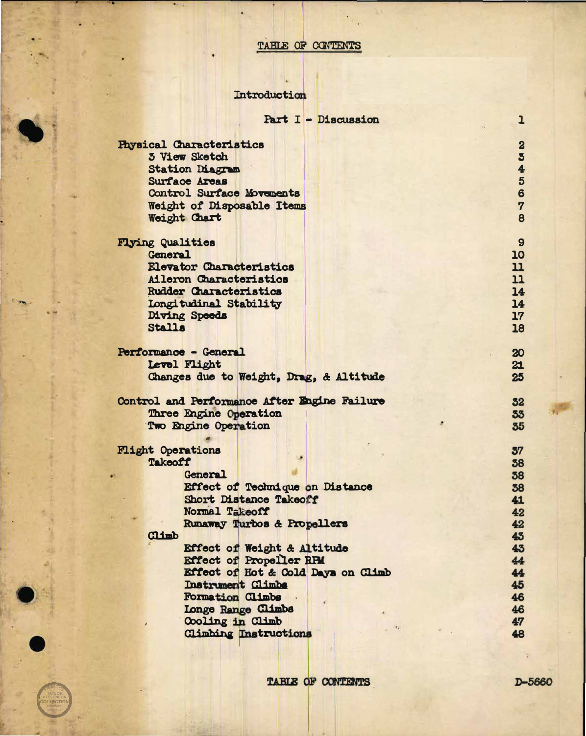 Sample page 1 from AirCorps Library document: Aircraft Flight Characteristics - B-17