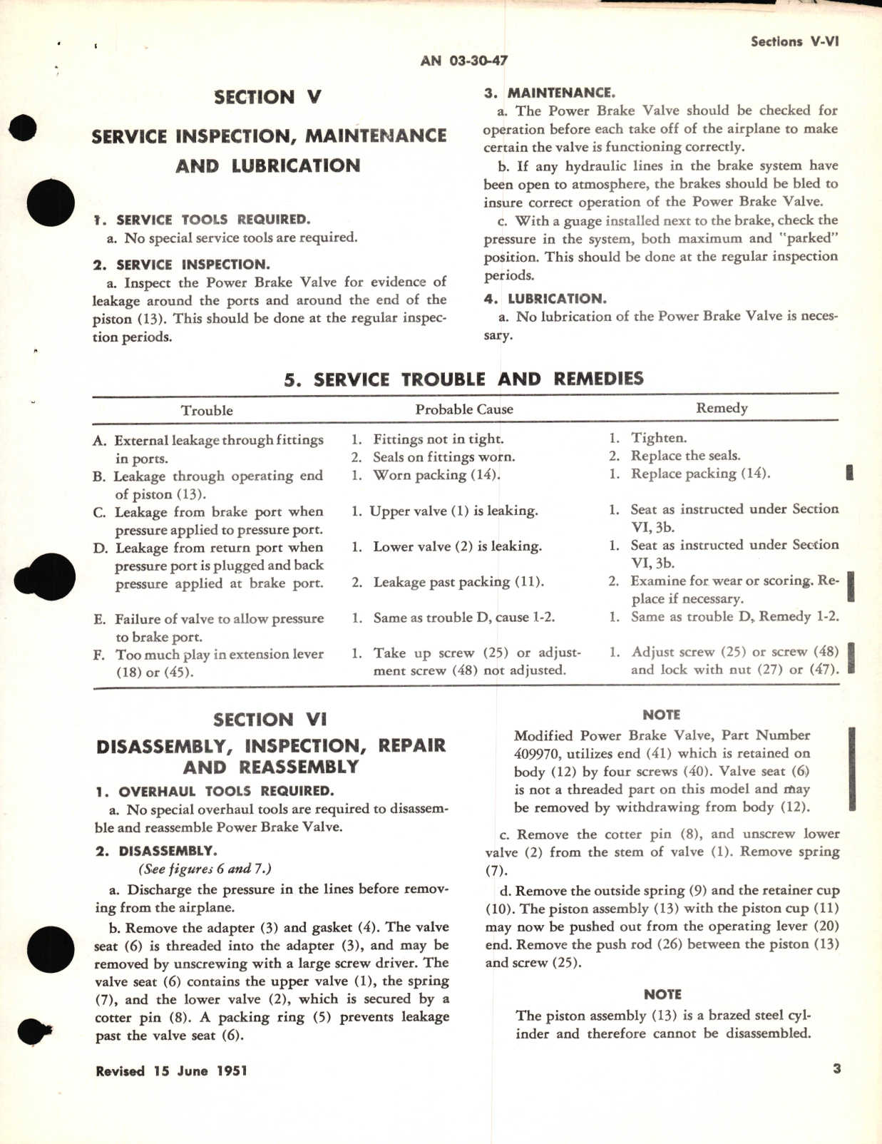 Sample page 3 from AirCorps Library document: Operation, Service, and Overhaul Instructions with Parts Catalog for Power Brake Valves