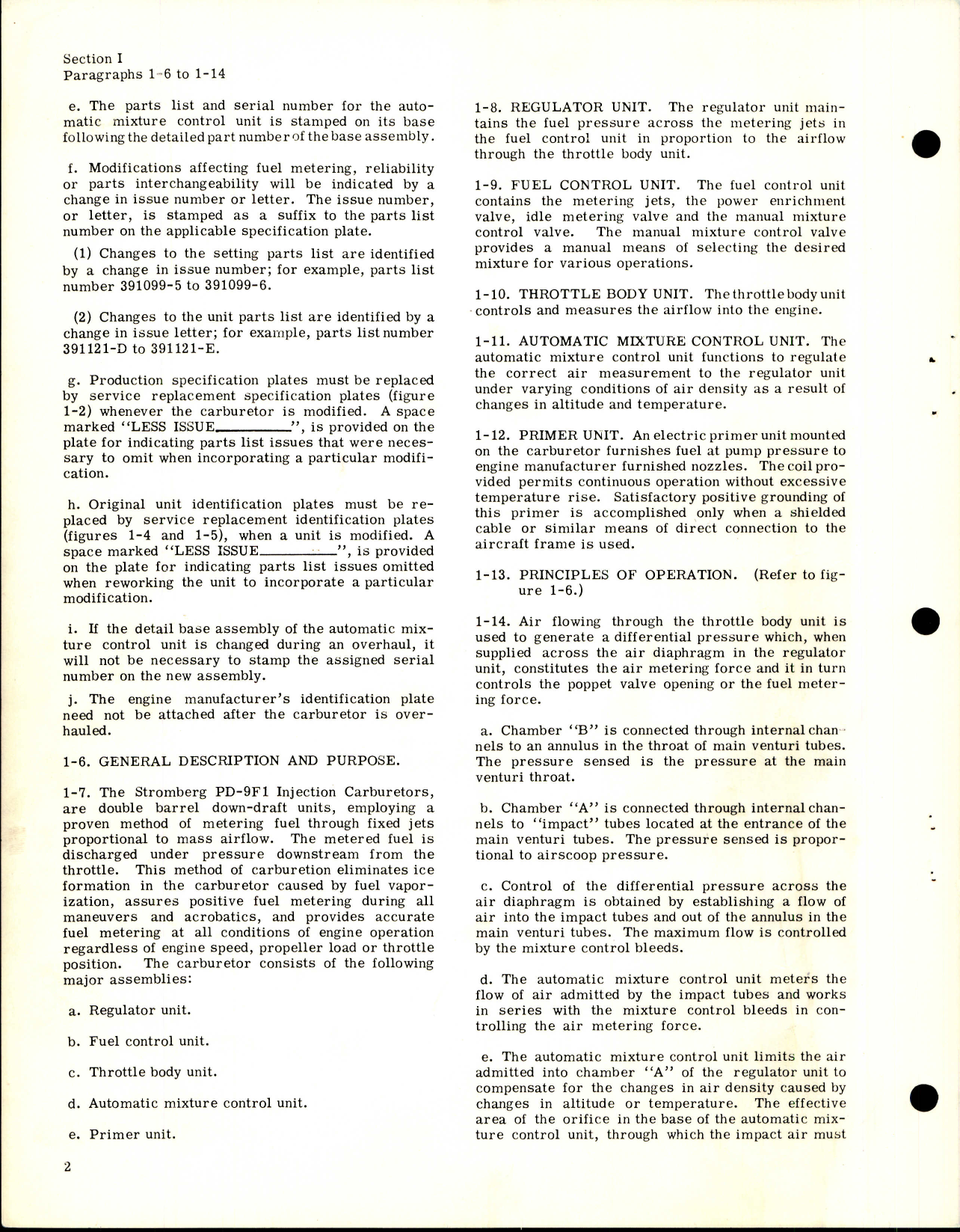 Sample page 6 from AirCorps Library document: Overhaul Instructions for Injection Carburetors Model PD-9F1 Used on R-1300 Engines