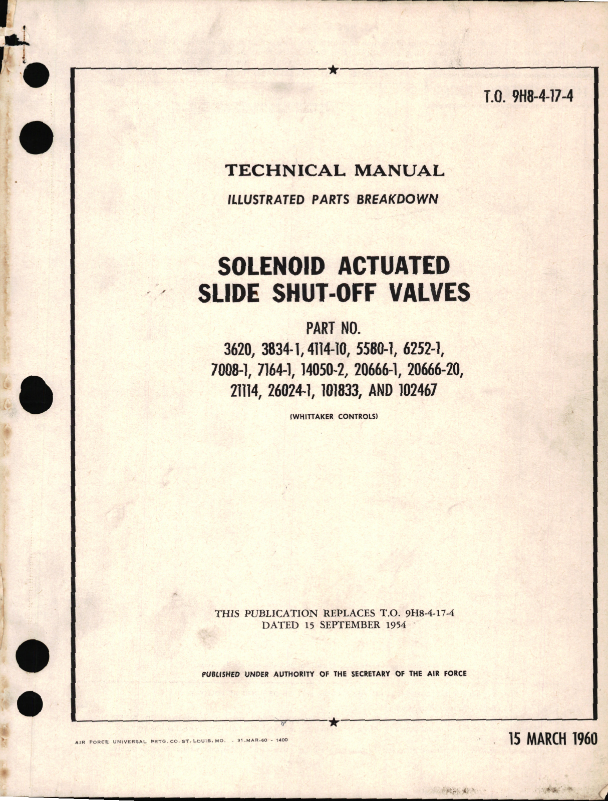 Sample page 1 from AirCorps Library document: Illustrated Parts Breakdown for Solenoid Actuated Slide Shut-Off Valves