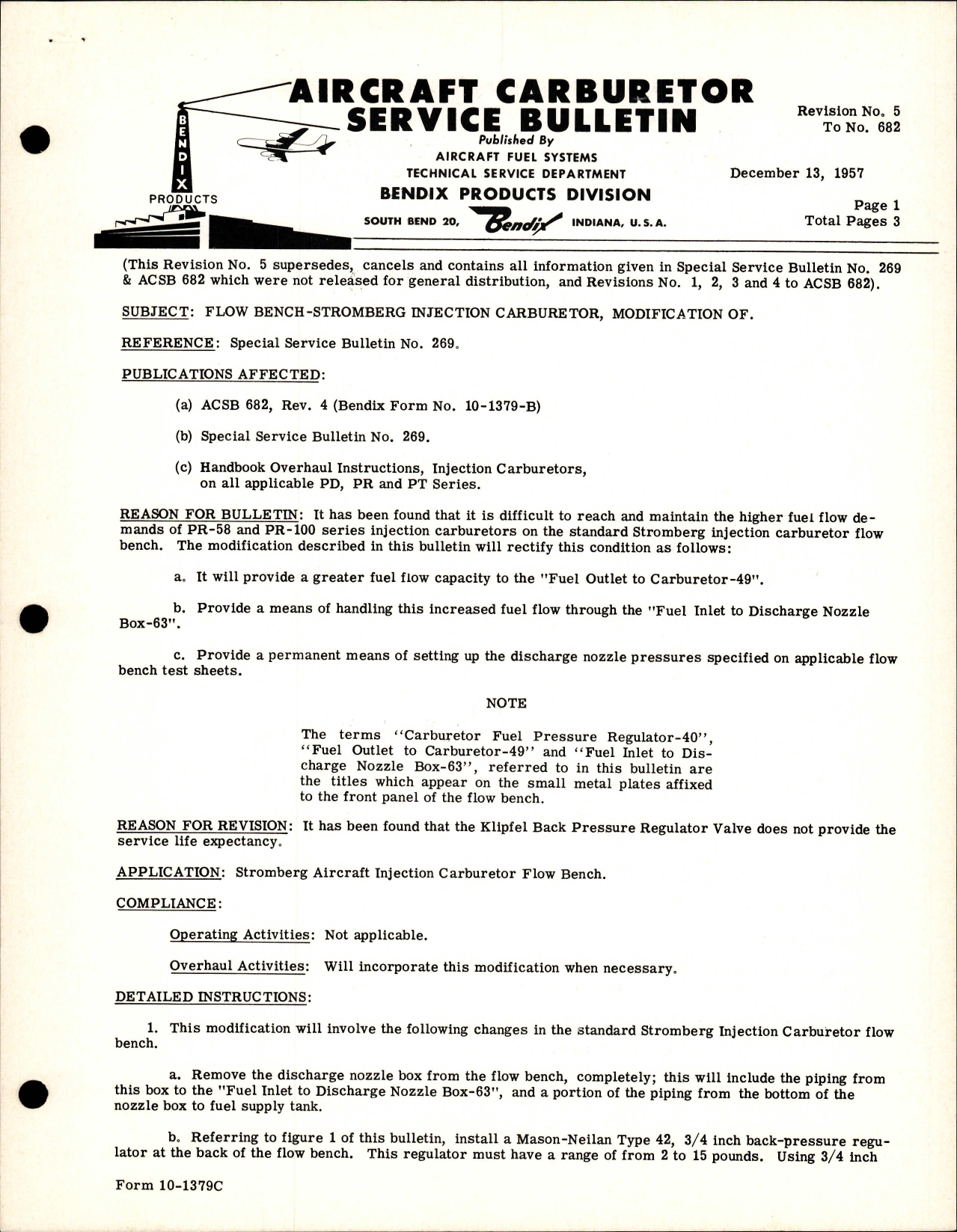 Sample page 1 from AirCorps Library document: Flow Bench Stromberg Injection Carburetor Modification
