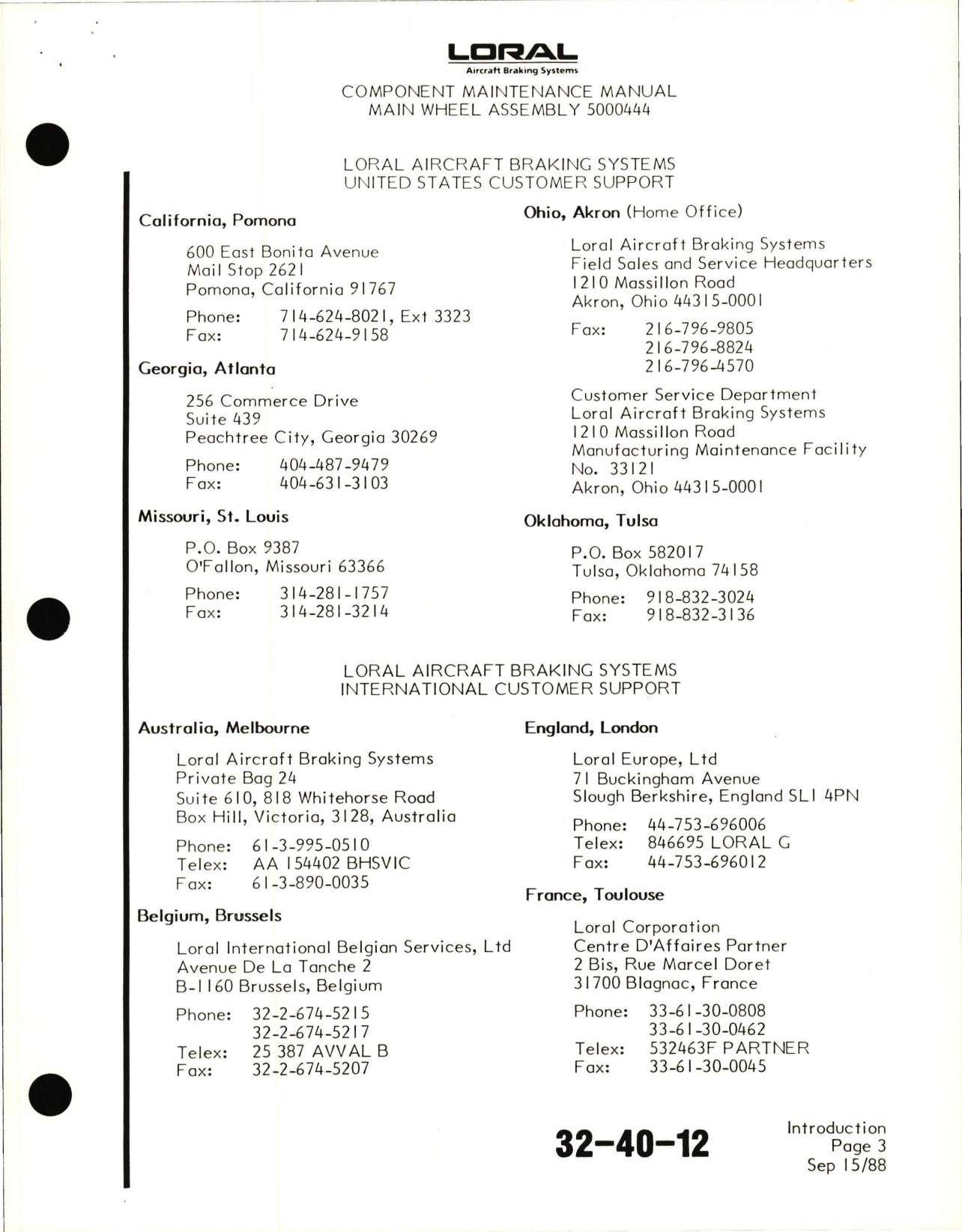 Sample page 7 from AirCorps Library document: Component Maintenance Manual AP-559 with Illustrated Parts List for Main Wheel Assembly 5000444, 5000444-3, and 5000444-1