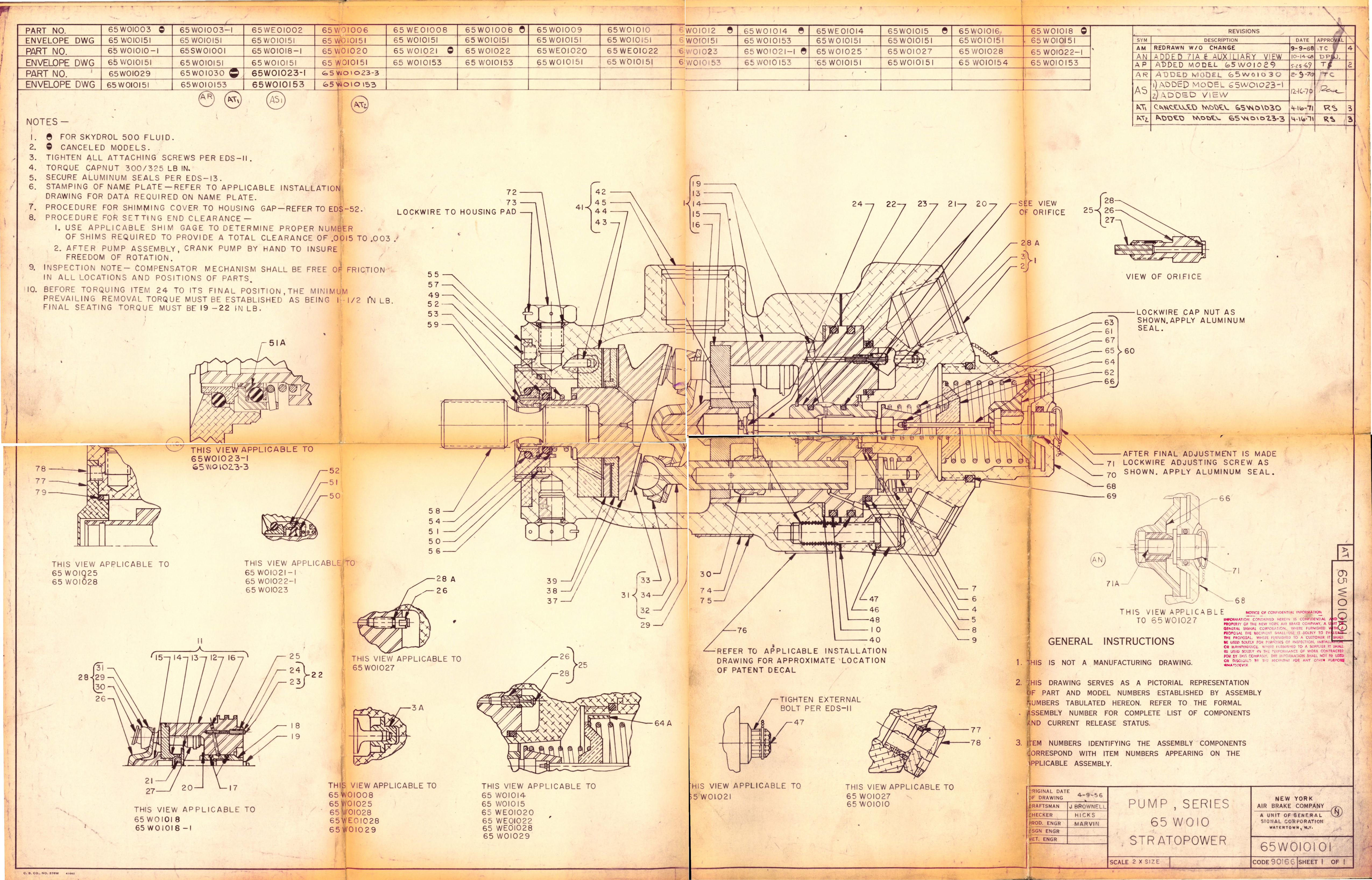 Sample page 1 from AirCorps Library document: Series 65W101 Stratopower Pump