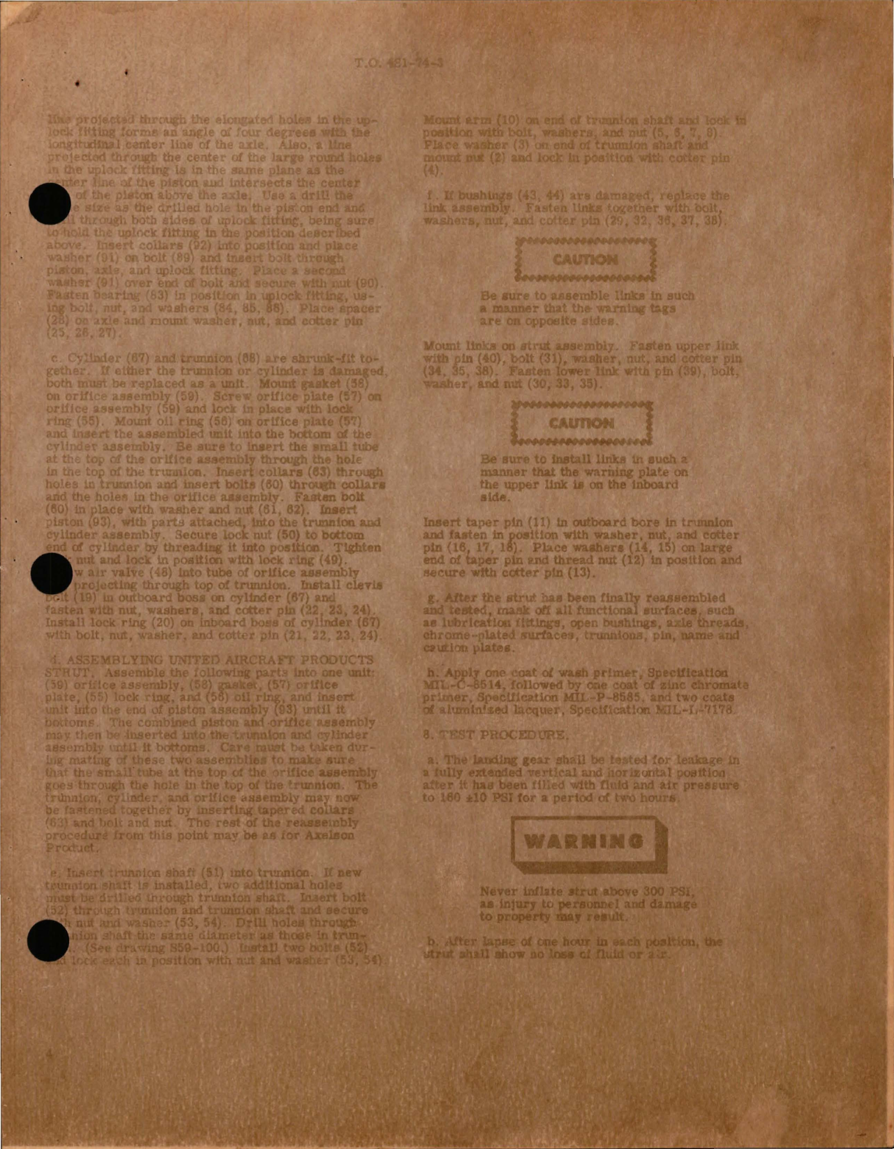 Sample page 7 from AirCorps Library document: Overhaul Instructions with Parts Breakdown for Main Landing Gear Strut Assemblies