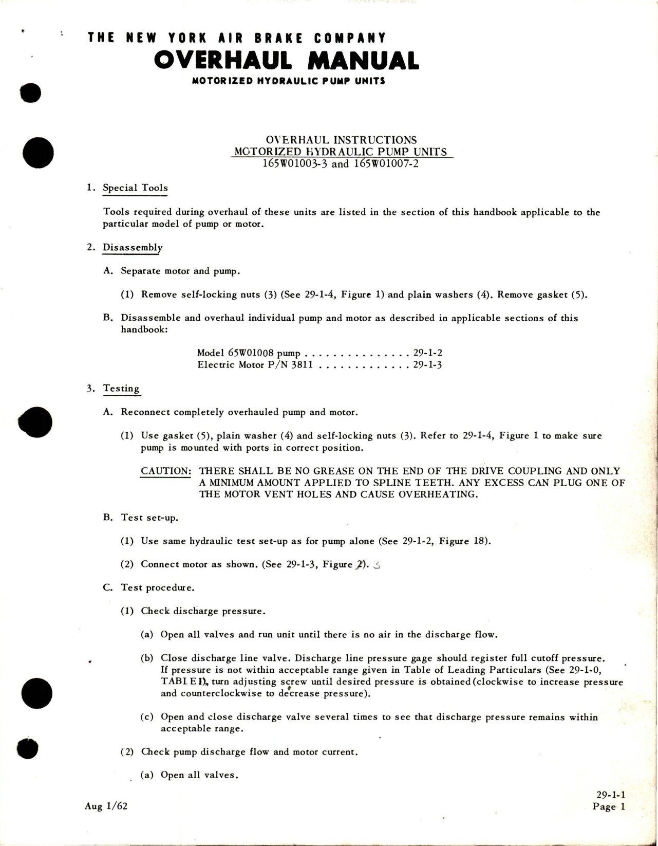 Sample page 7 from AirCorps Library document: Overhaul Manual for Stratopower Motorized Hydraulic Pumps - Models 165W01003-3 and 165W01007-2 