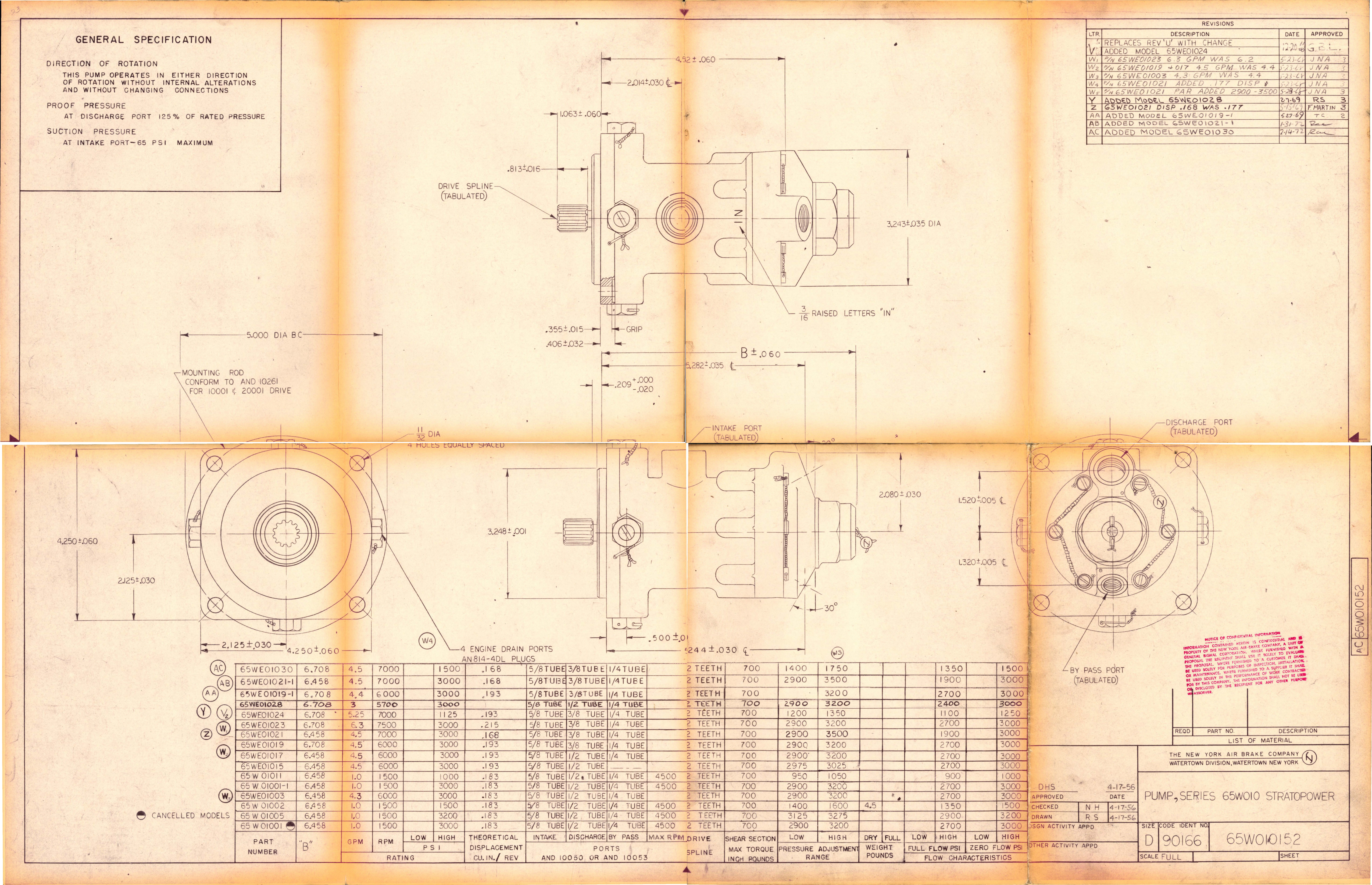 Sample page 1 from AirCorps Library document: Series 65W101 Stratopower Pump 
