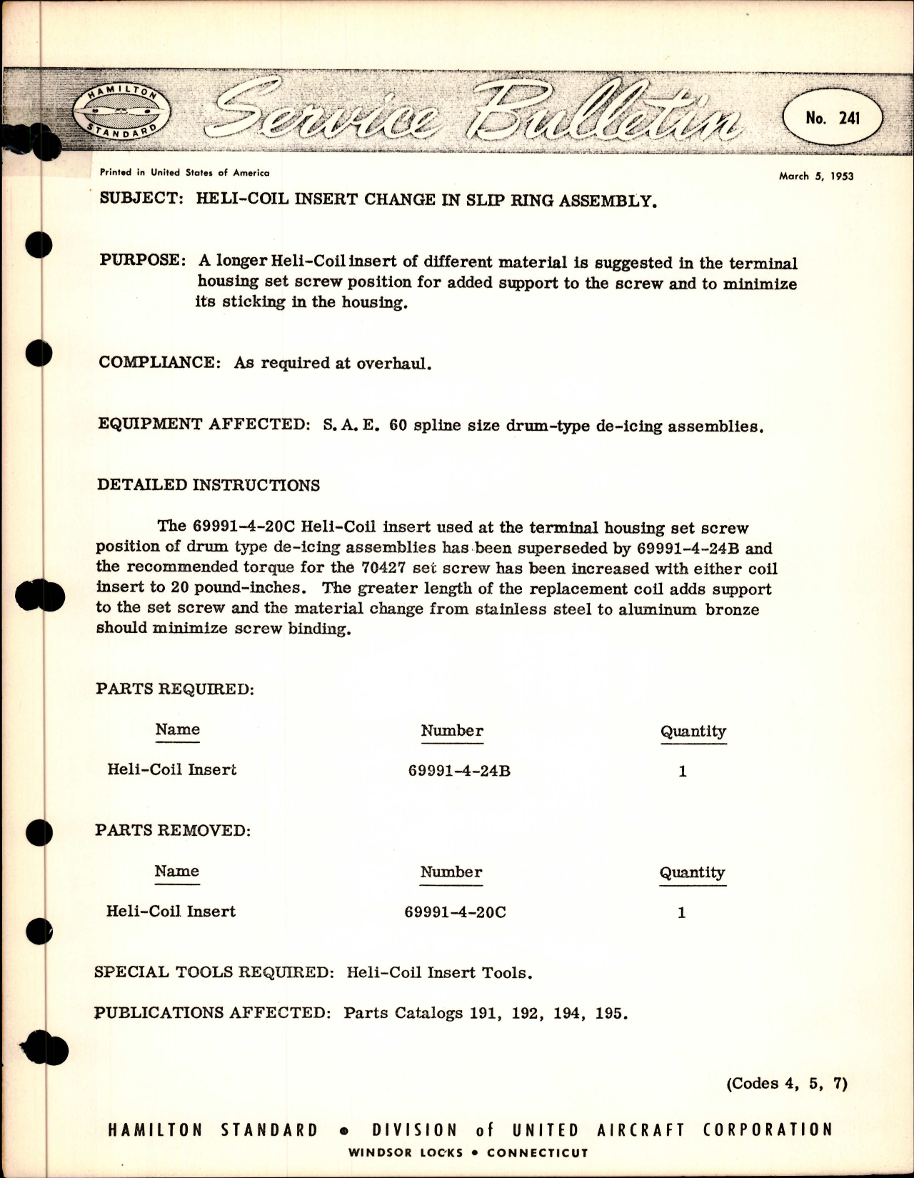 Sample page 1 from AirCorps Library document: Bell-Coil Insert Change in Slip Ring Assembly  