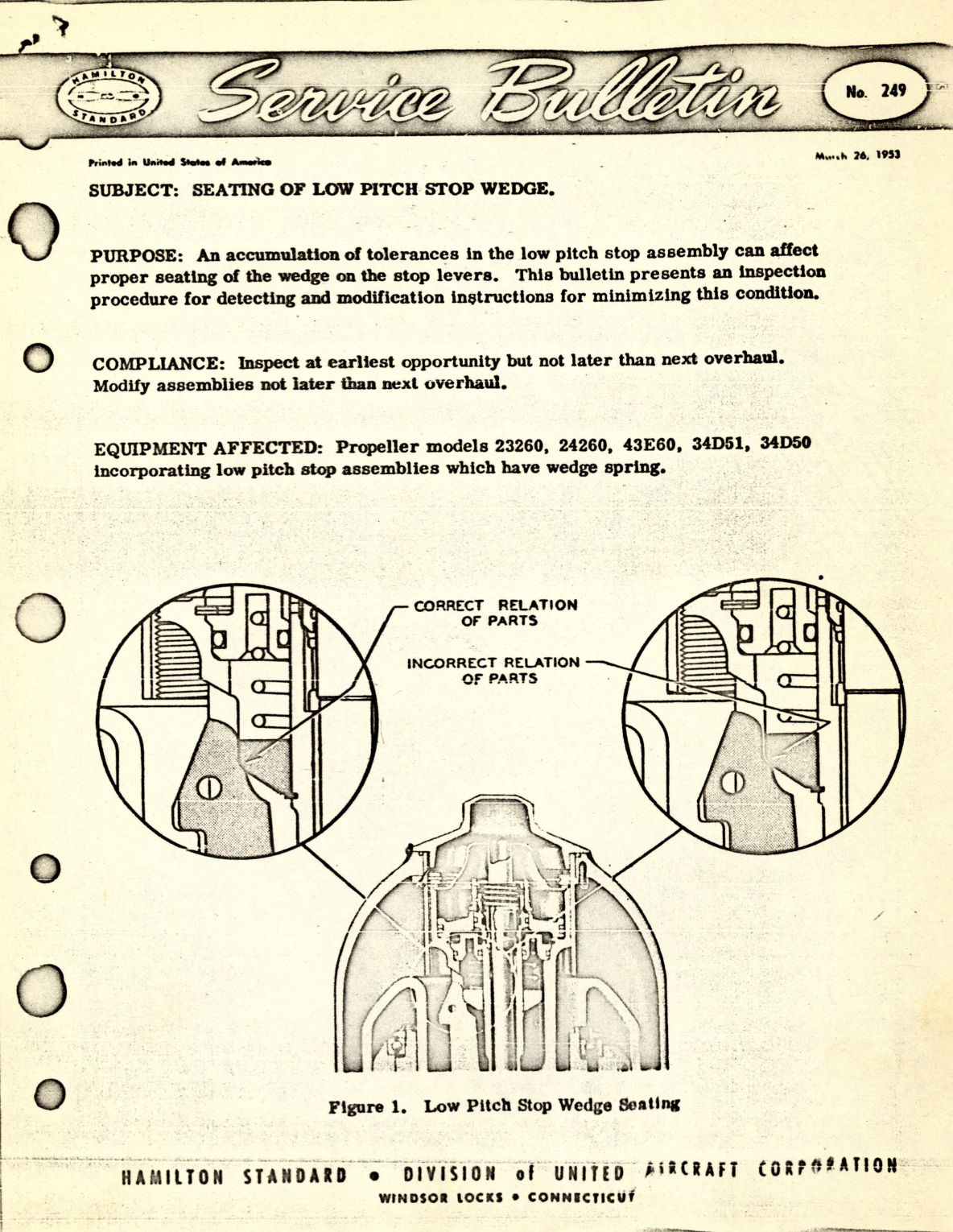 Sample page 1 from AirCorps Library document: Seating of Low Pitch Stop Wedge