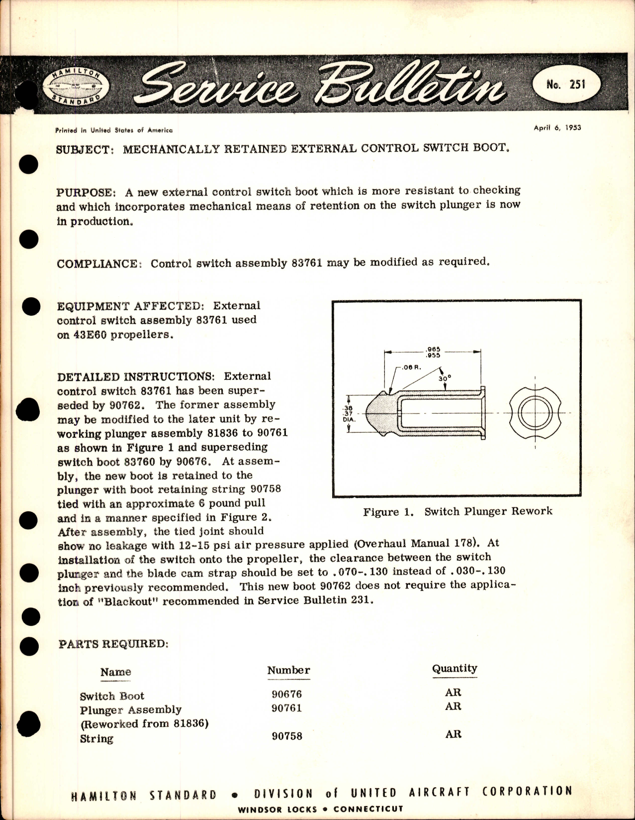 Sample page 1 from AirCorps Library document: Mechanically Retained External Control Switch Boot