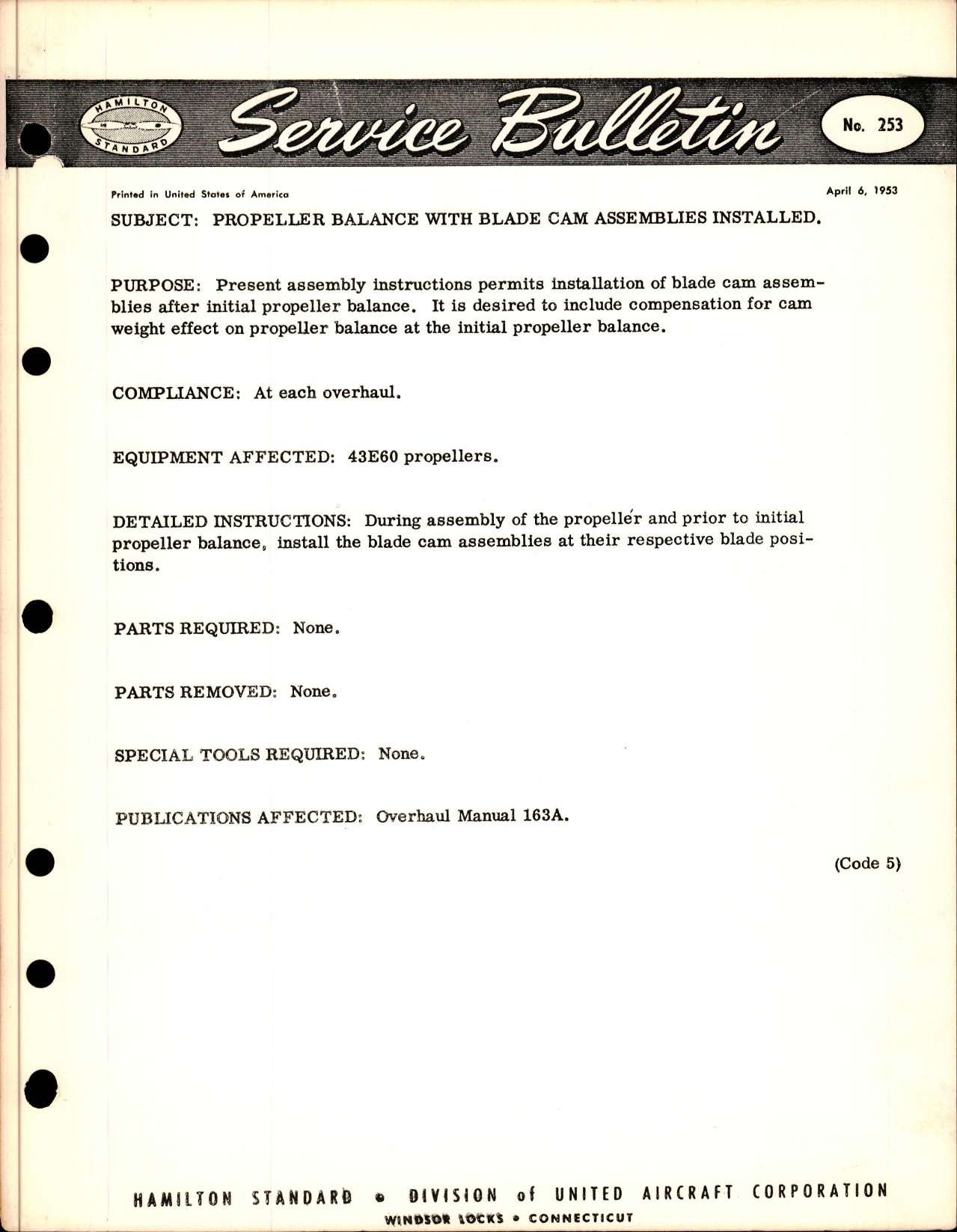 Sample page 1 from AirCorps Library document: Propeller Balance with Blade Cam Assemblies Installed