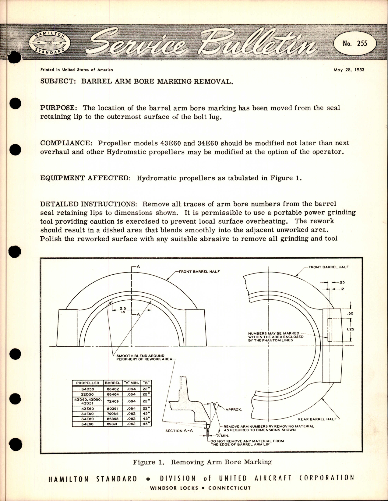 Sample page 1 from AirCorps Library document: Barrel Arm Bore Marking Removal 