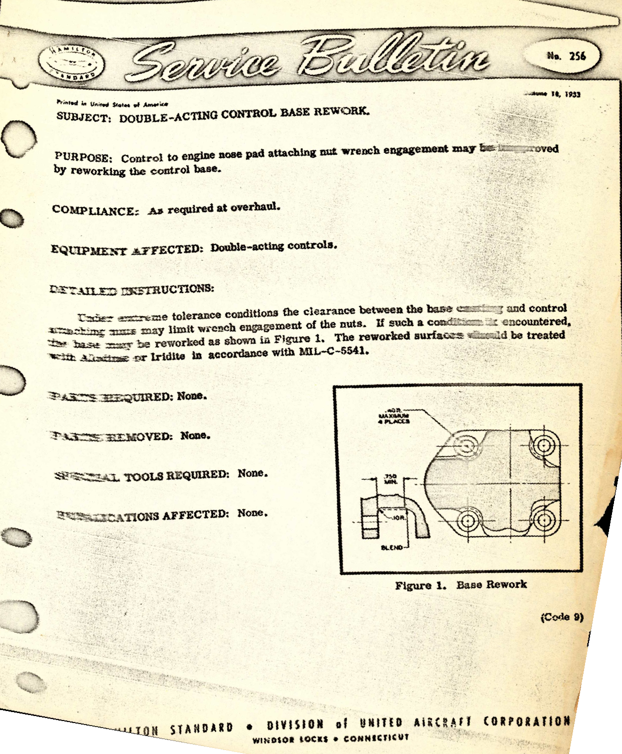 Sample page 1 from AirCorps Library document: Double-Acting Control Base Rework