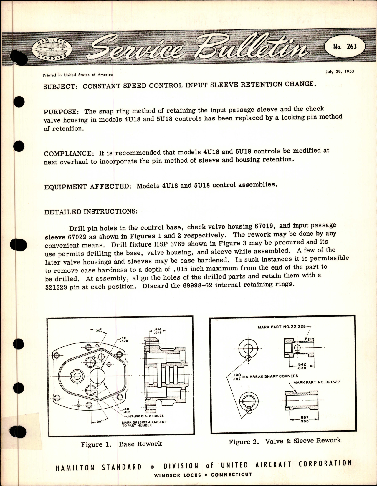 Sample page 1 from AirCorps Library document: Constant Speed Control Input Sleeve Retention Change